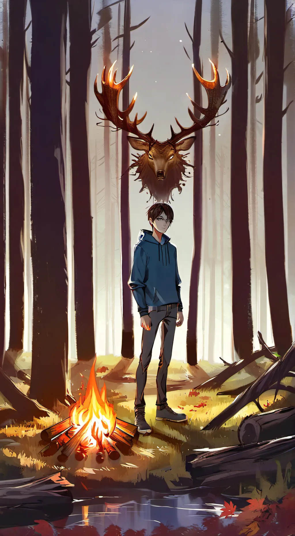 ai character: 99 nights deer  background