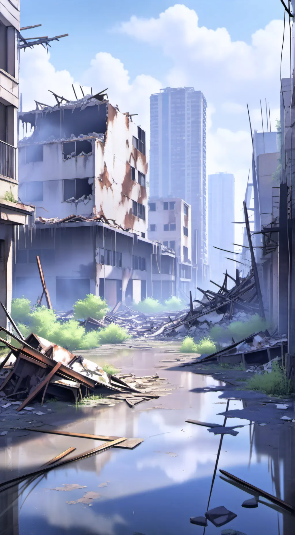 ai character: AbanDoned City Fs background