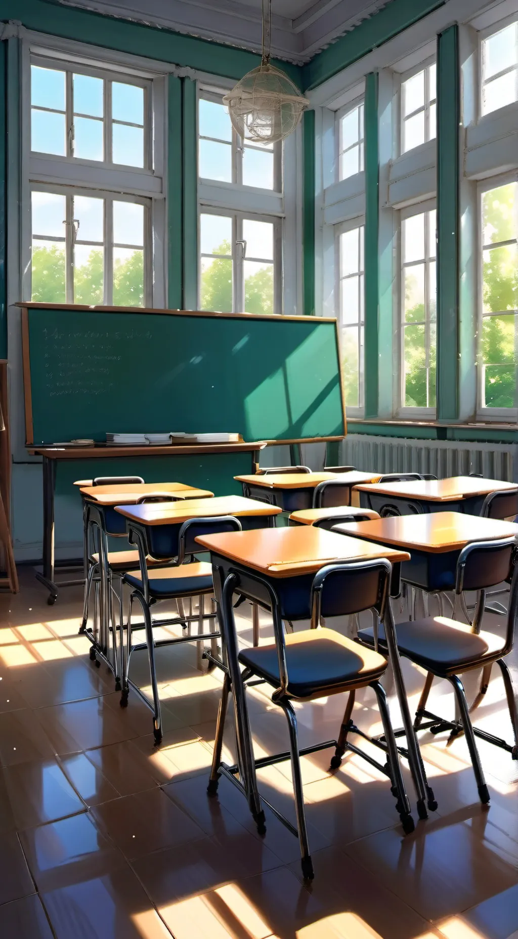 ai character: classroom background