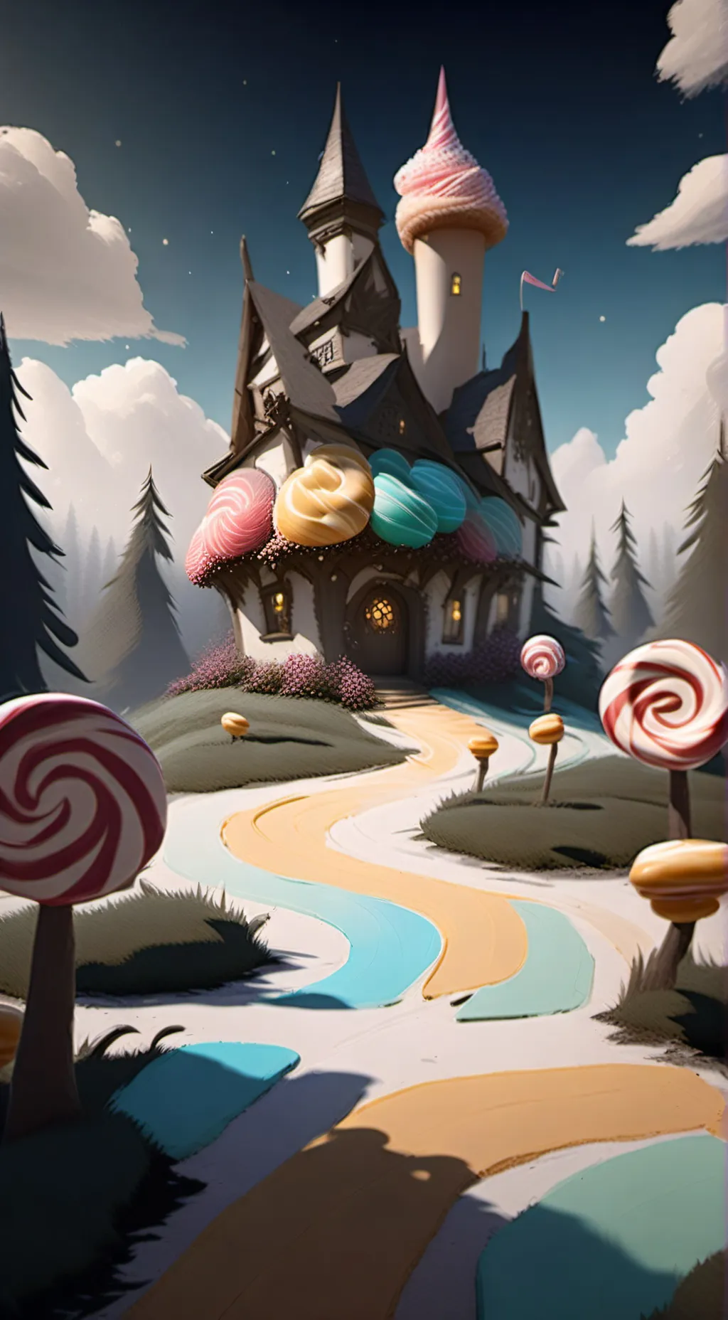 ai character: Candy paradise background