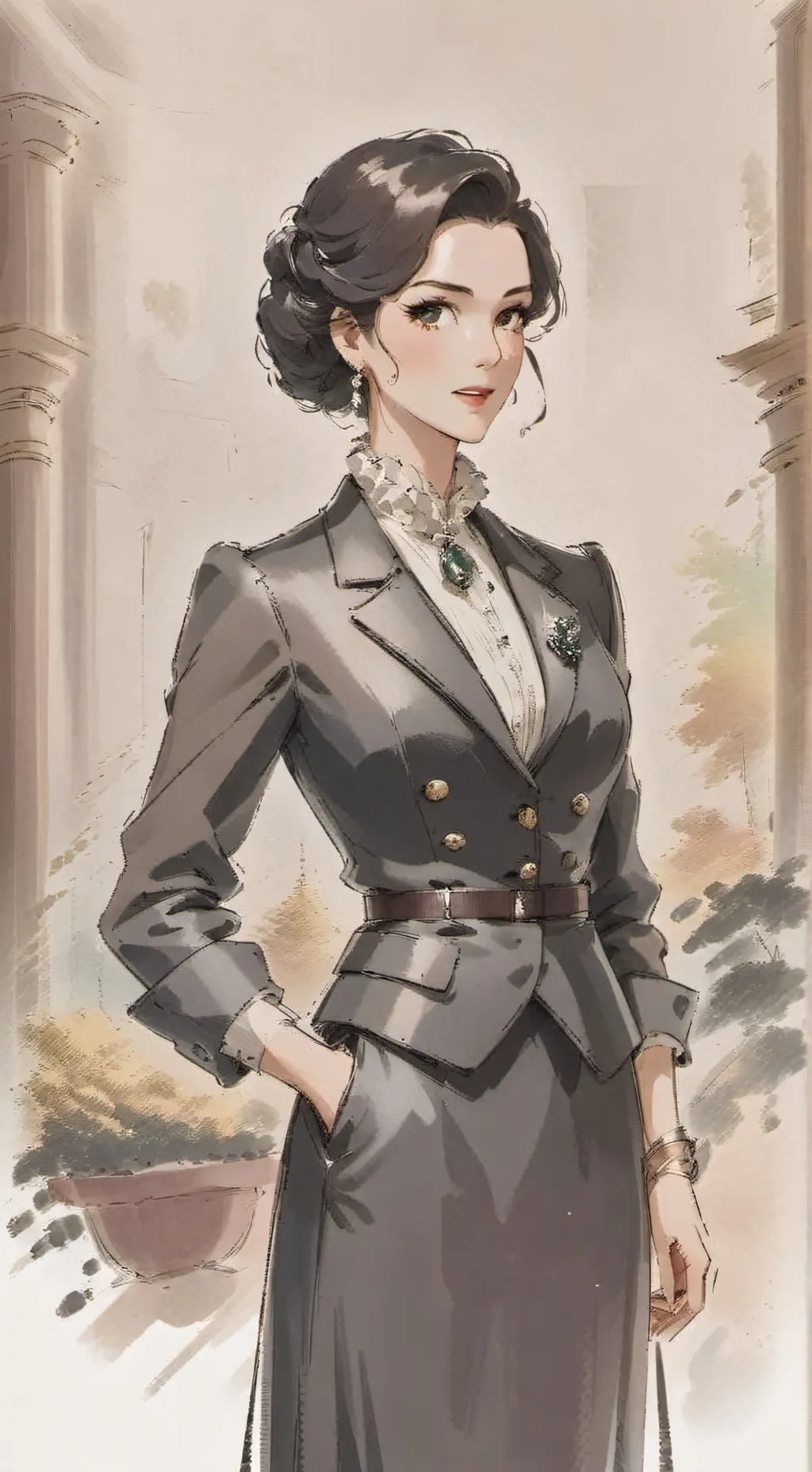 ai character: Stiefmutter background