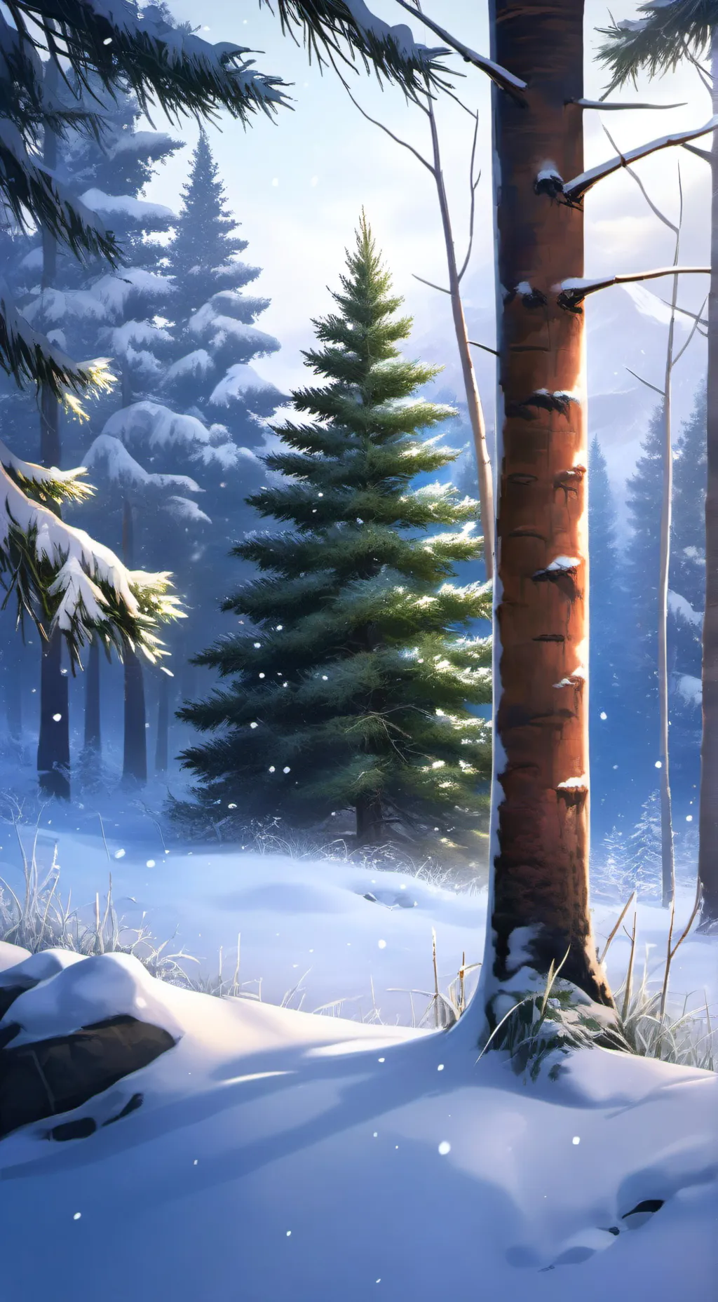 ai character: Snow background