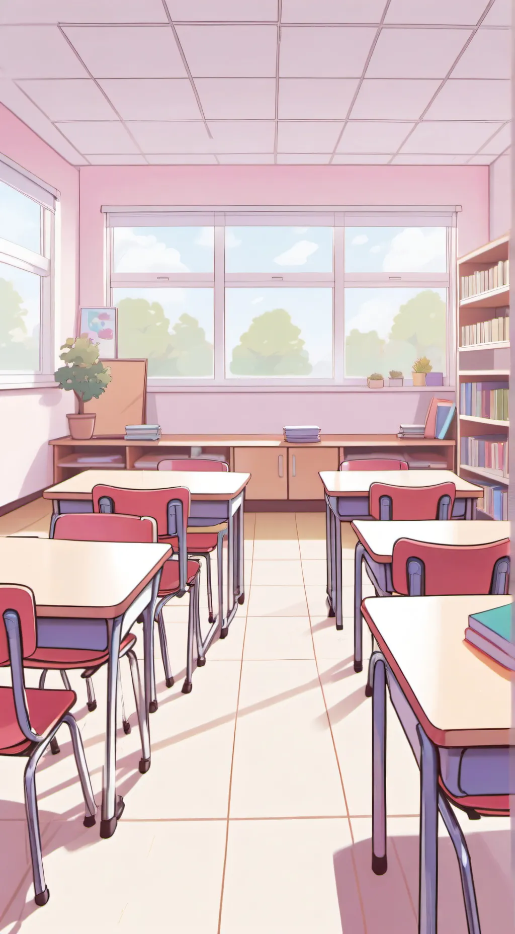 ai character: Kinder garden  background