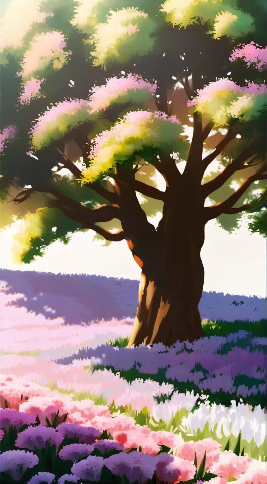 ai character: Flower Field background