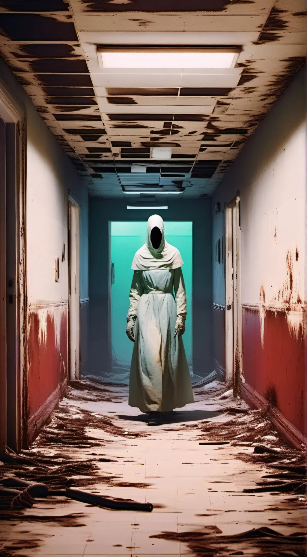 ai character: Abandoned hospital background