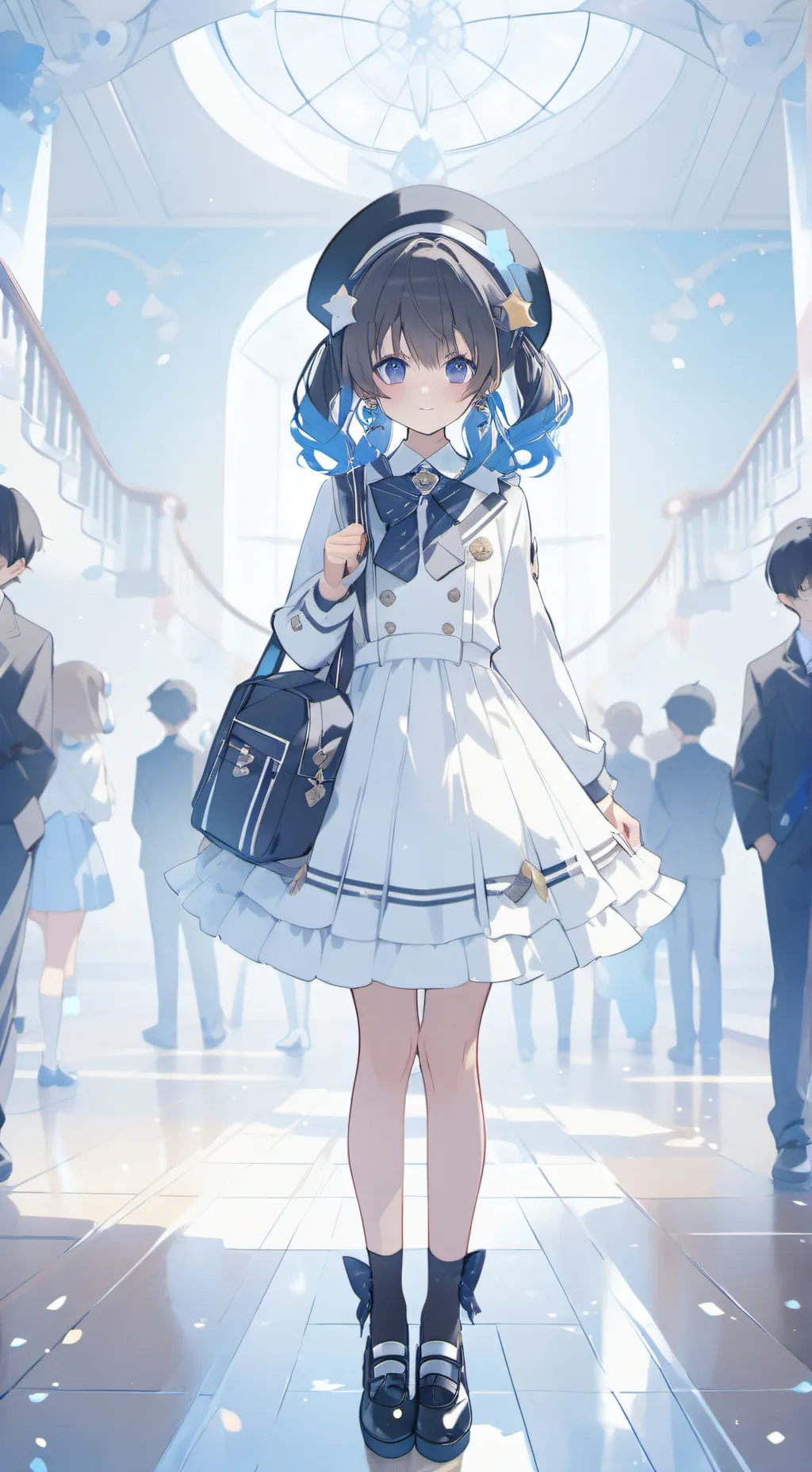 ai character: eye colour school background