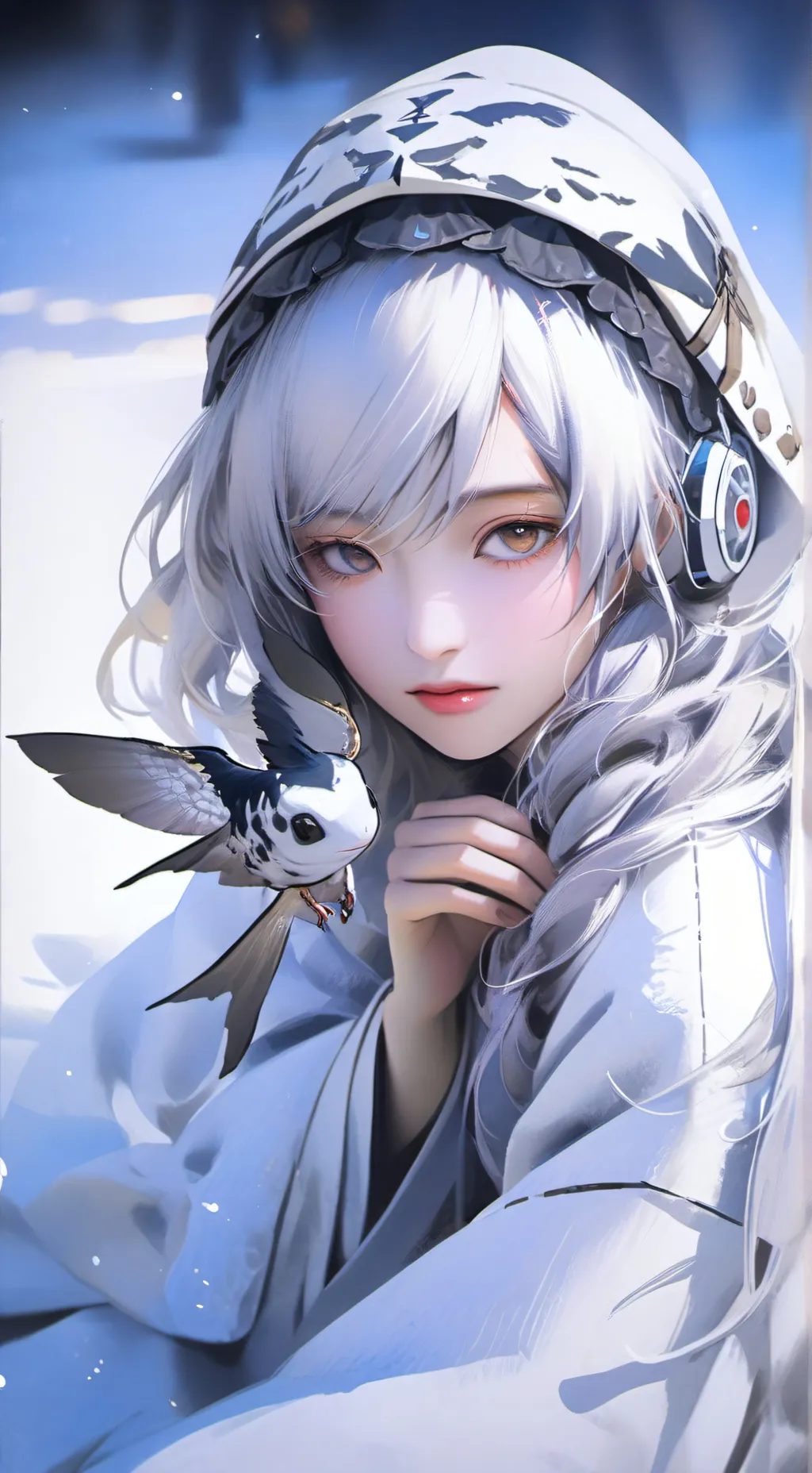 ai character: sitting on face  background