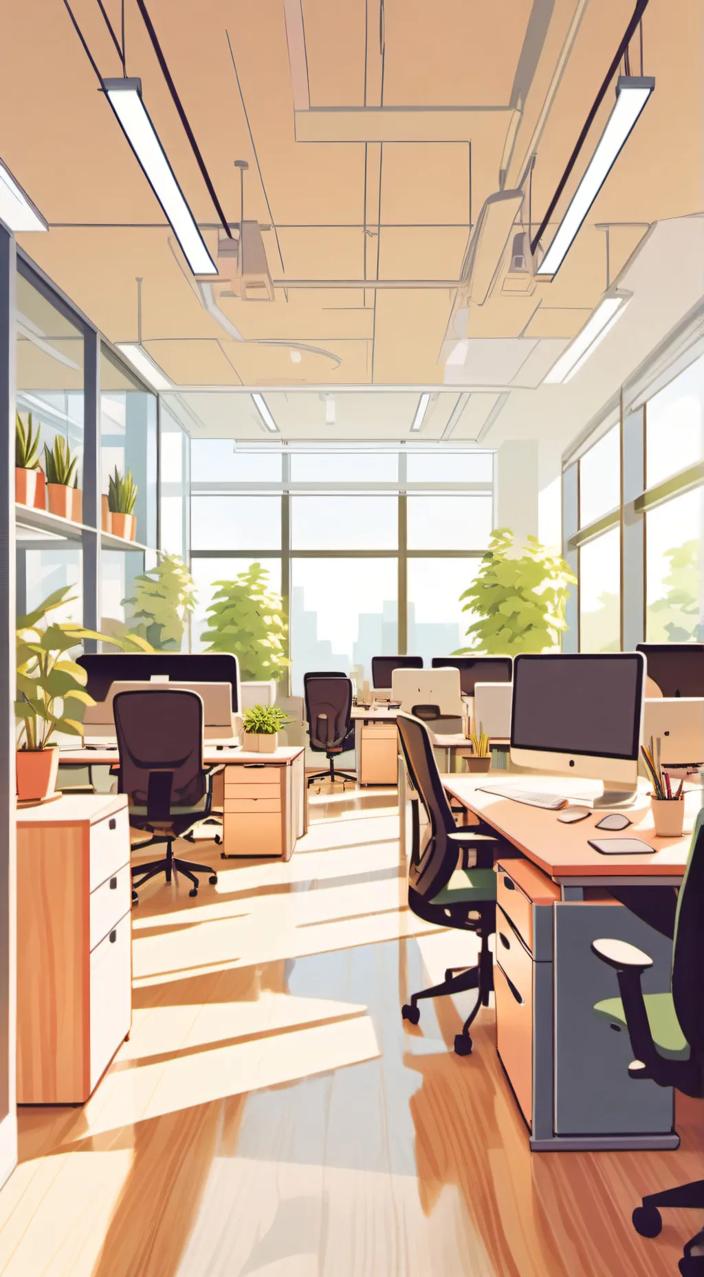 ai character: Office Job!! background