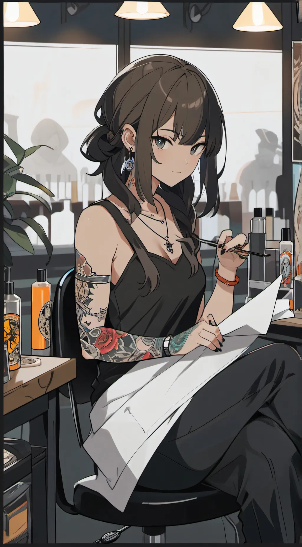ai character: mha tattoo shop background
