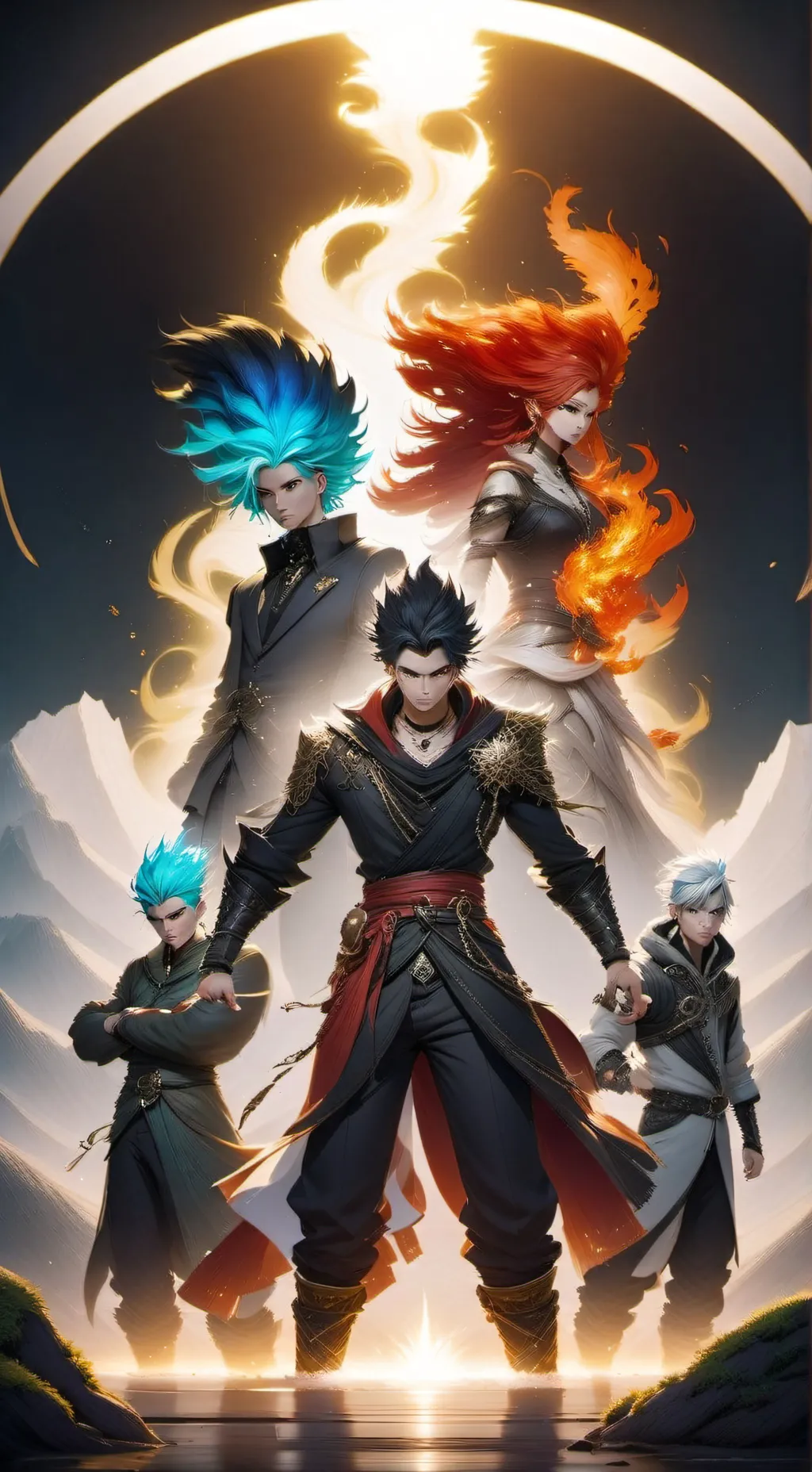 ai character: elemental island background