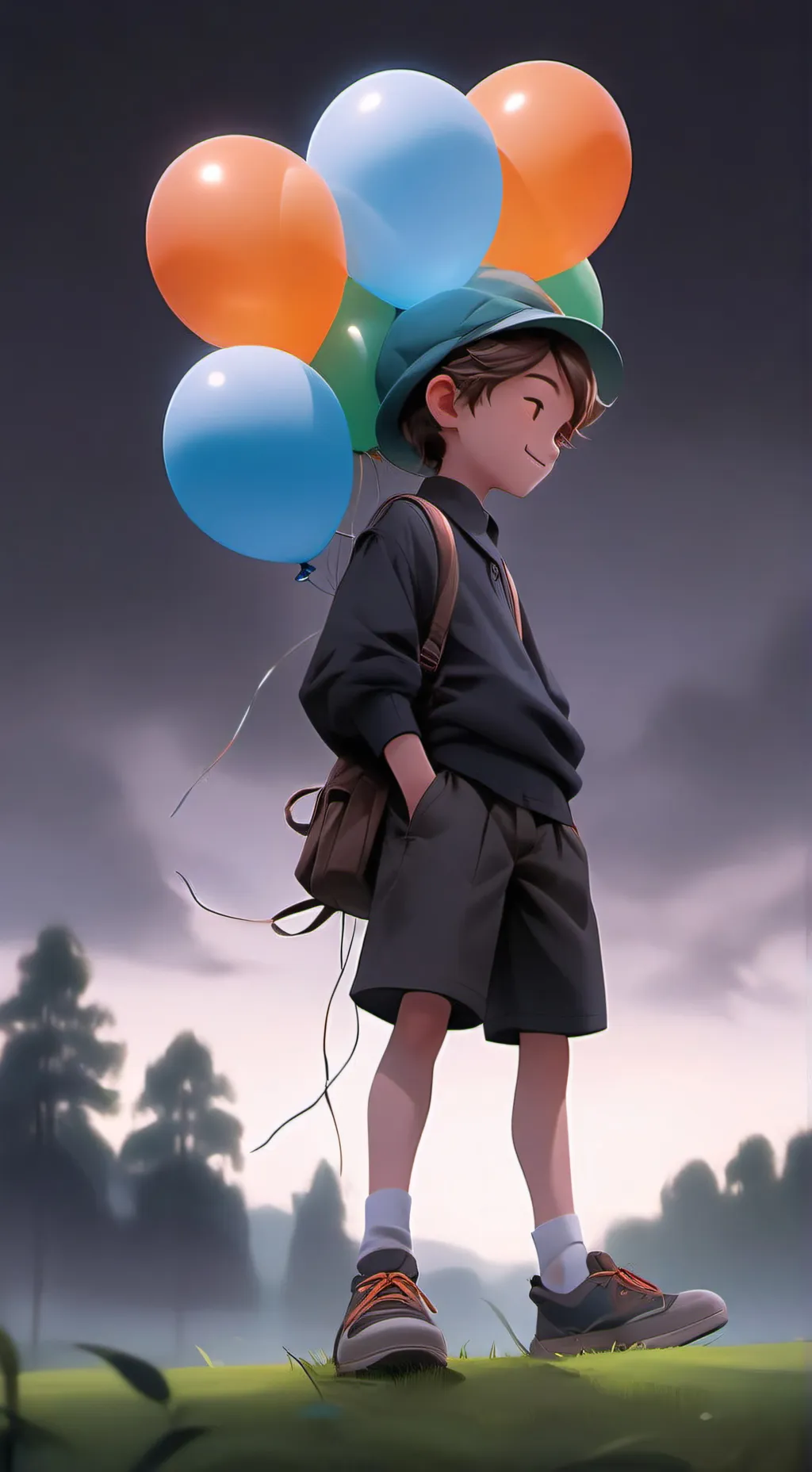 ai character: balloon boy  background