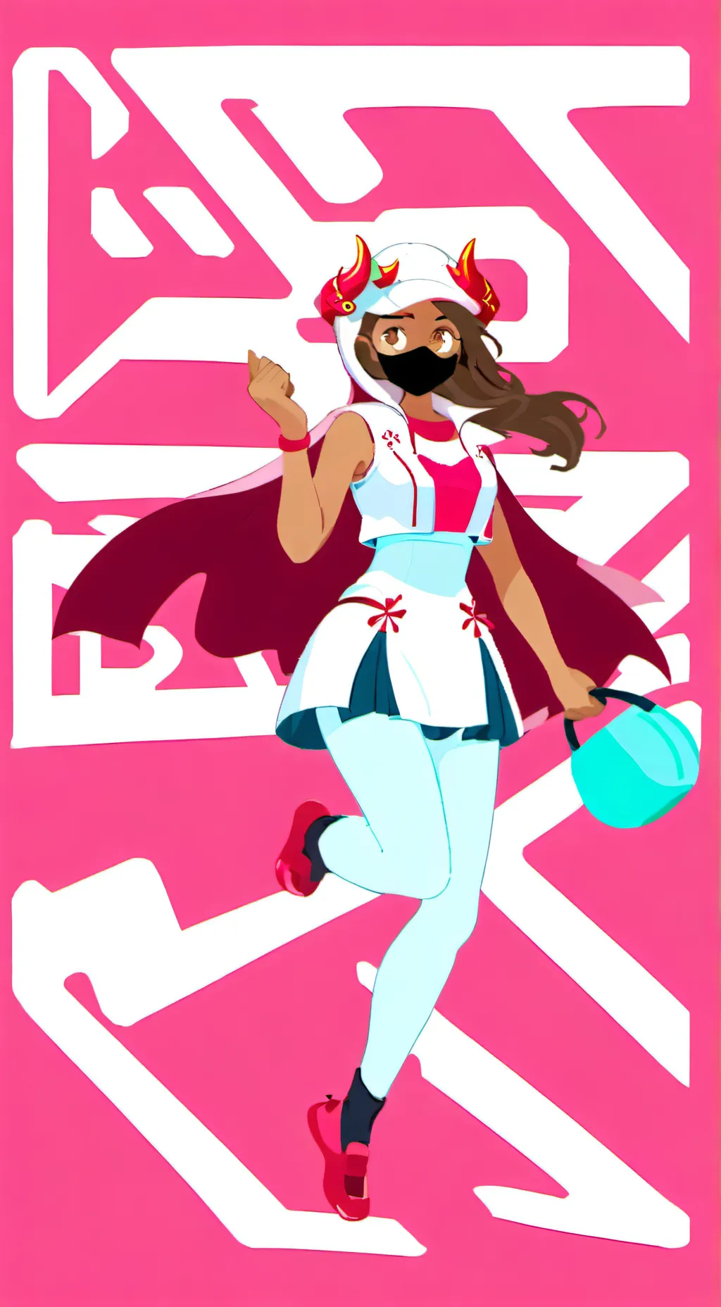 ai character: Pink Rose background