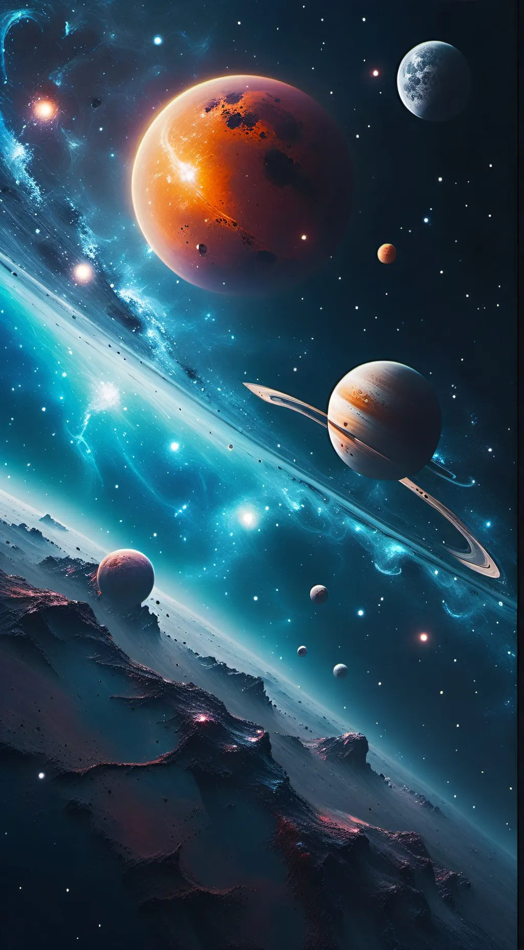 ai character: Planets background