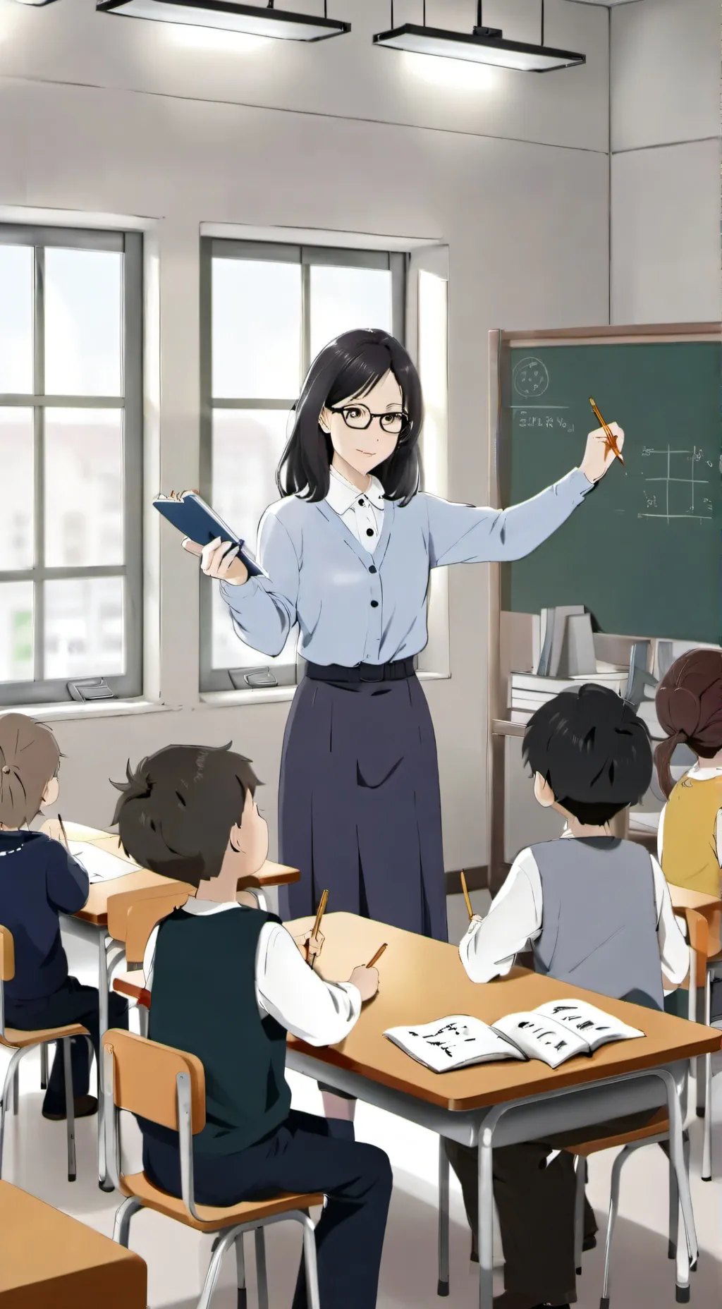 ai character: -“classroom🎧❕- background