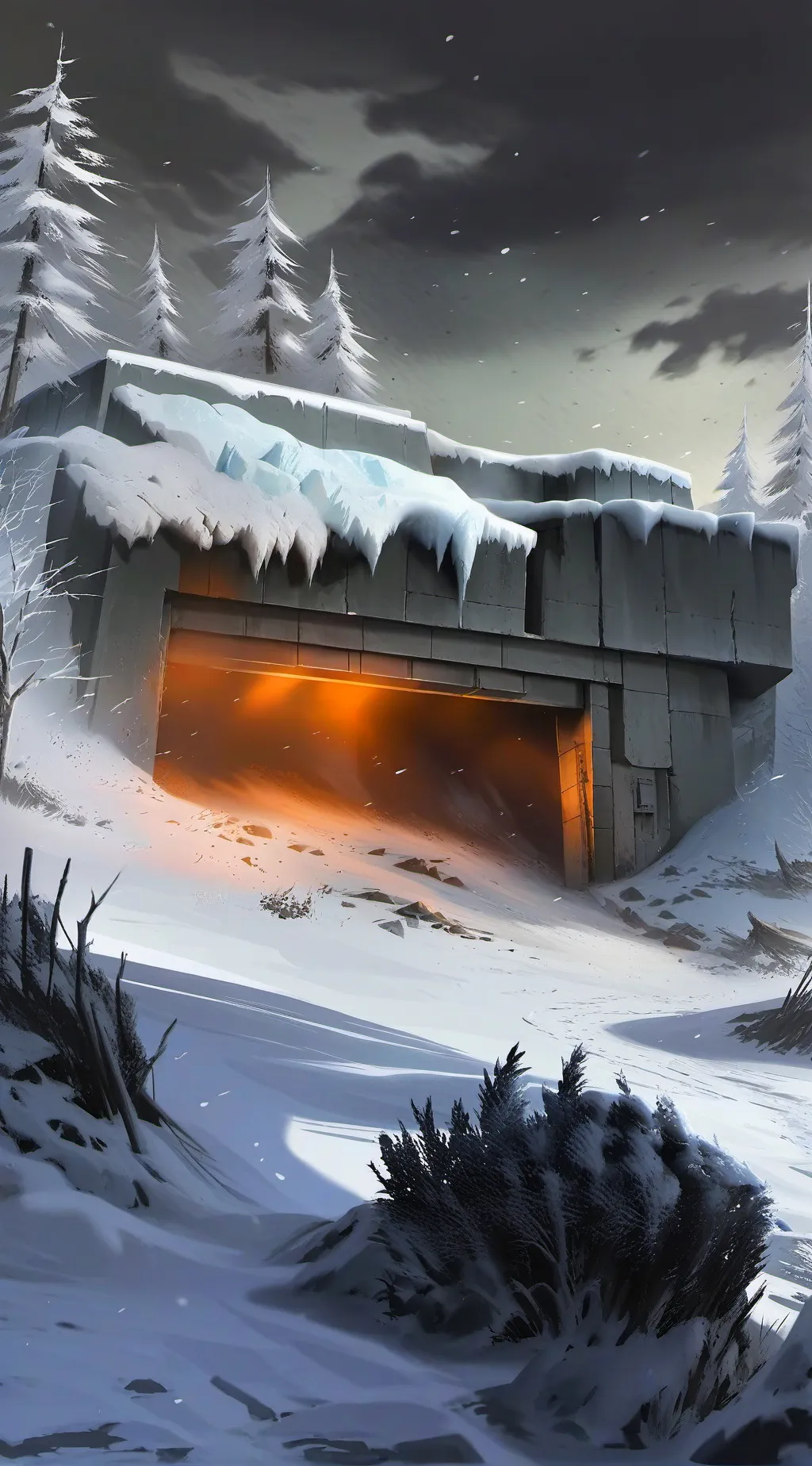 ai character: a winter Blizzard  background