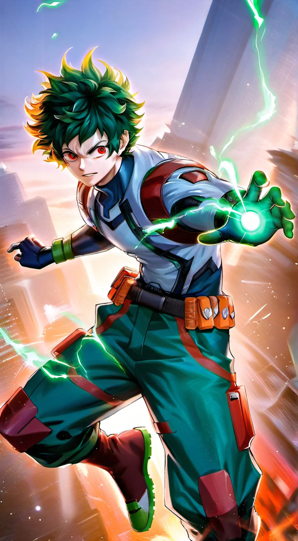 ai character: MHA Deku snaps background
