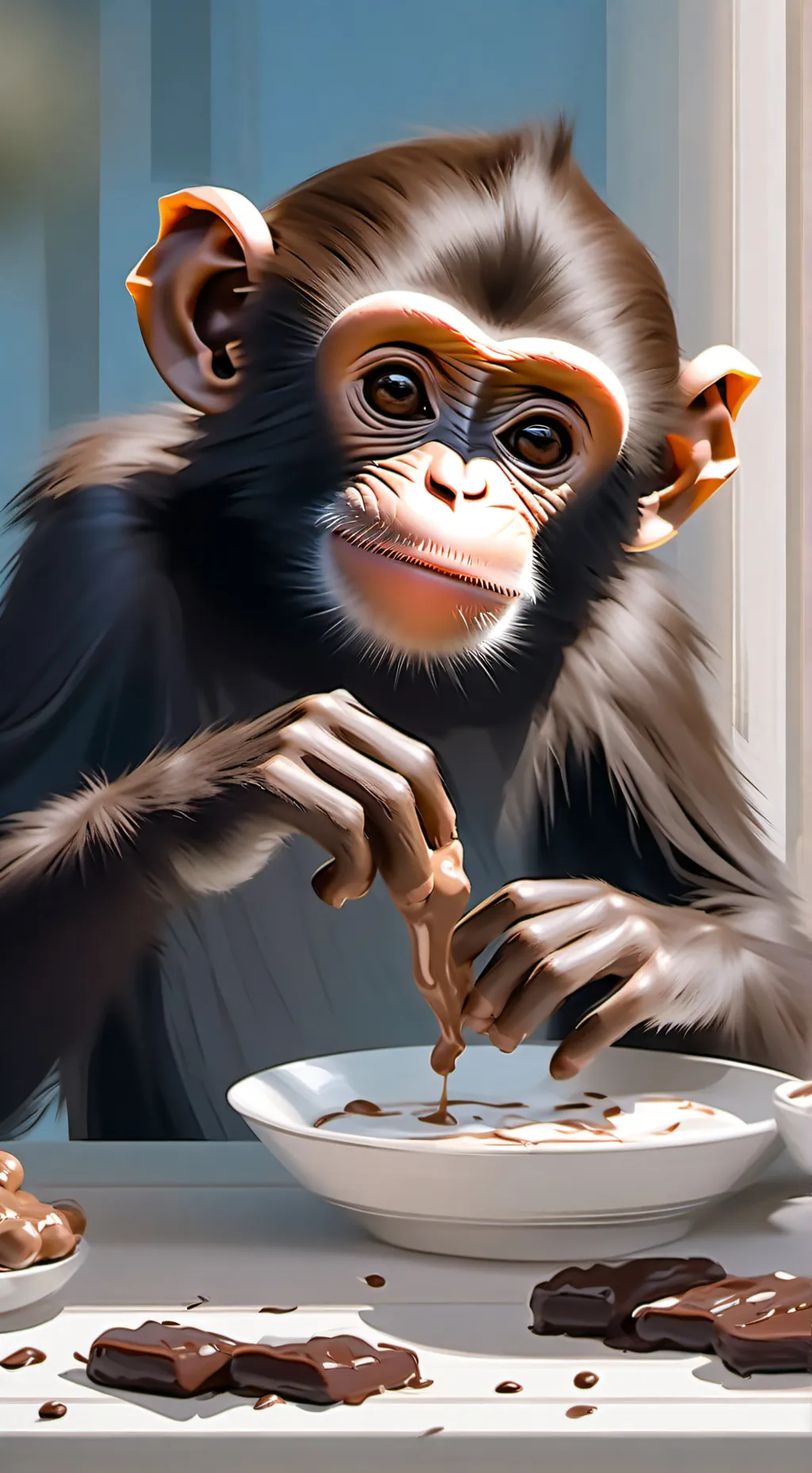 ai character: cute monkey background