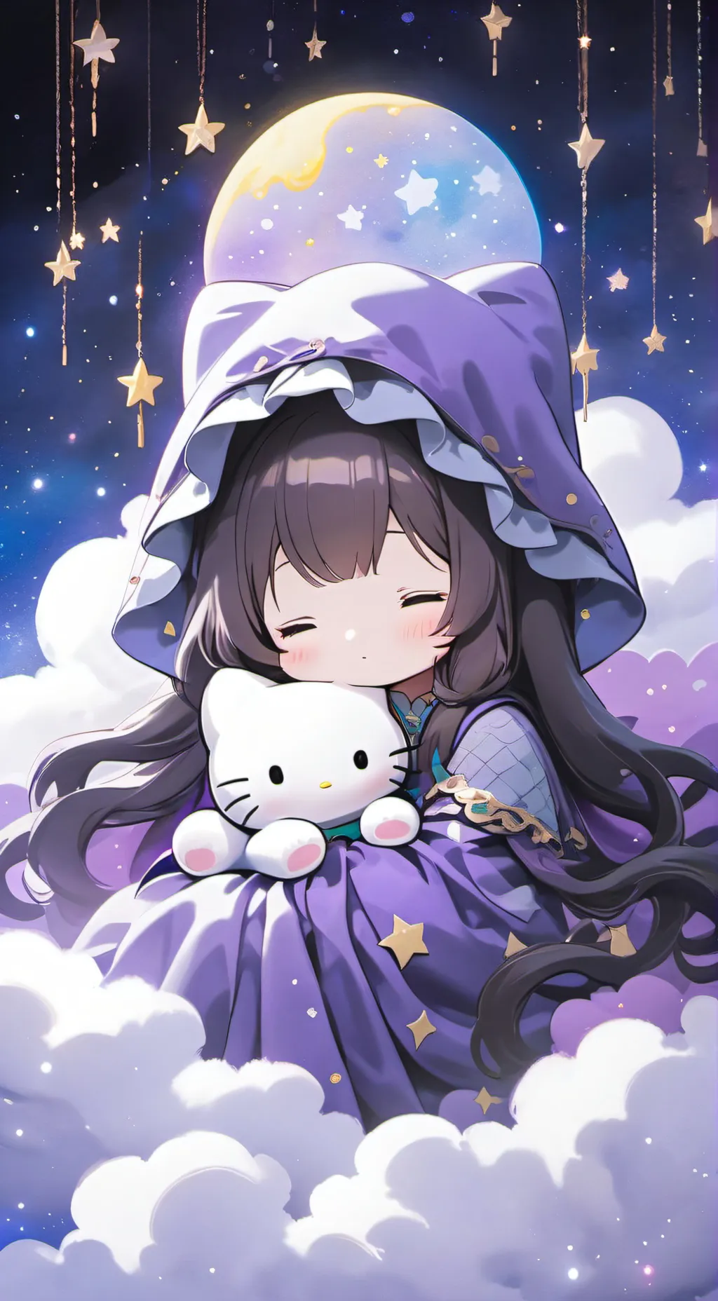 ai character: future hello Kitty background