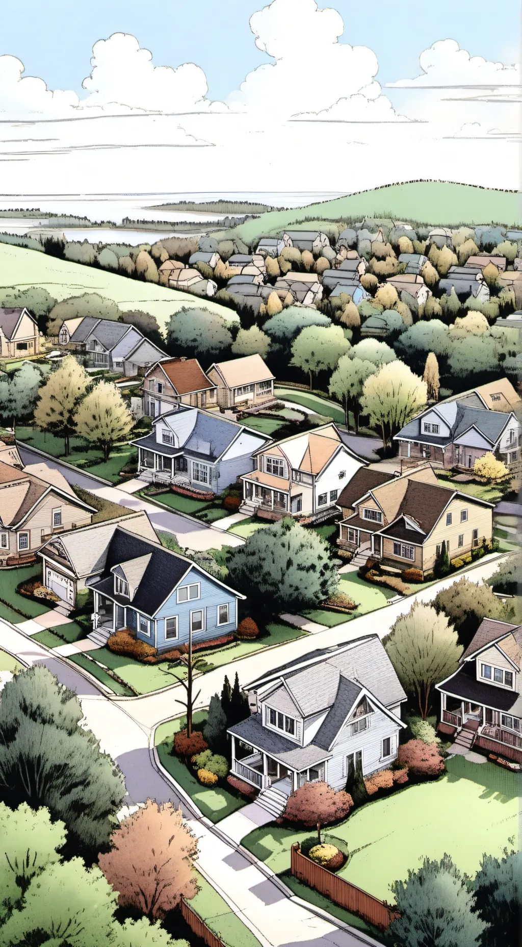 ai character: Tiny town!! background