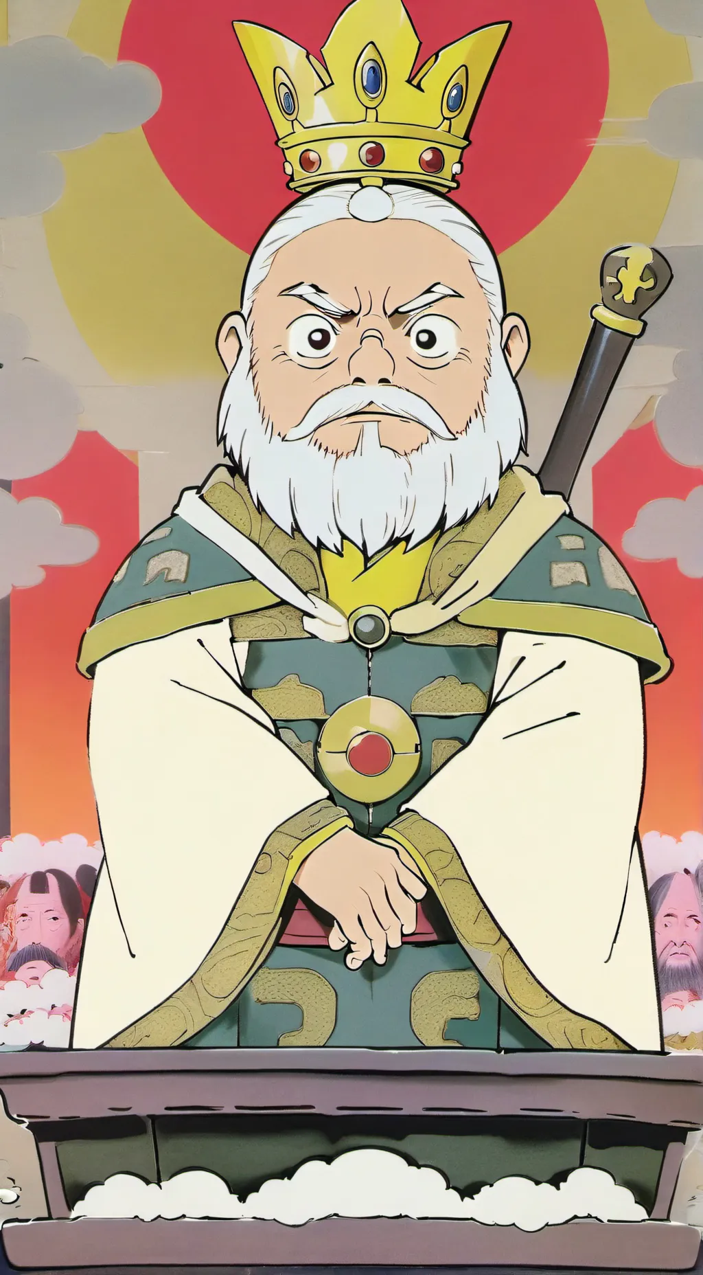 ai character: King Charles ￼ background