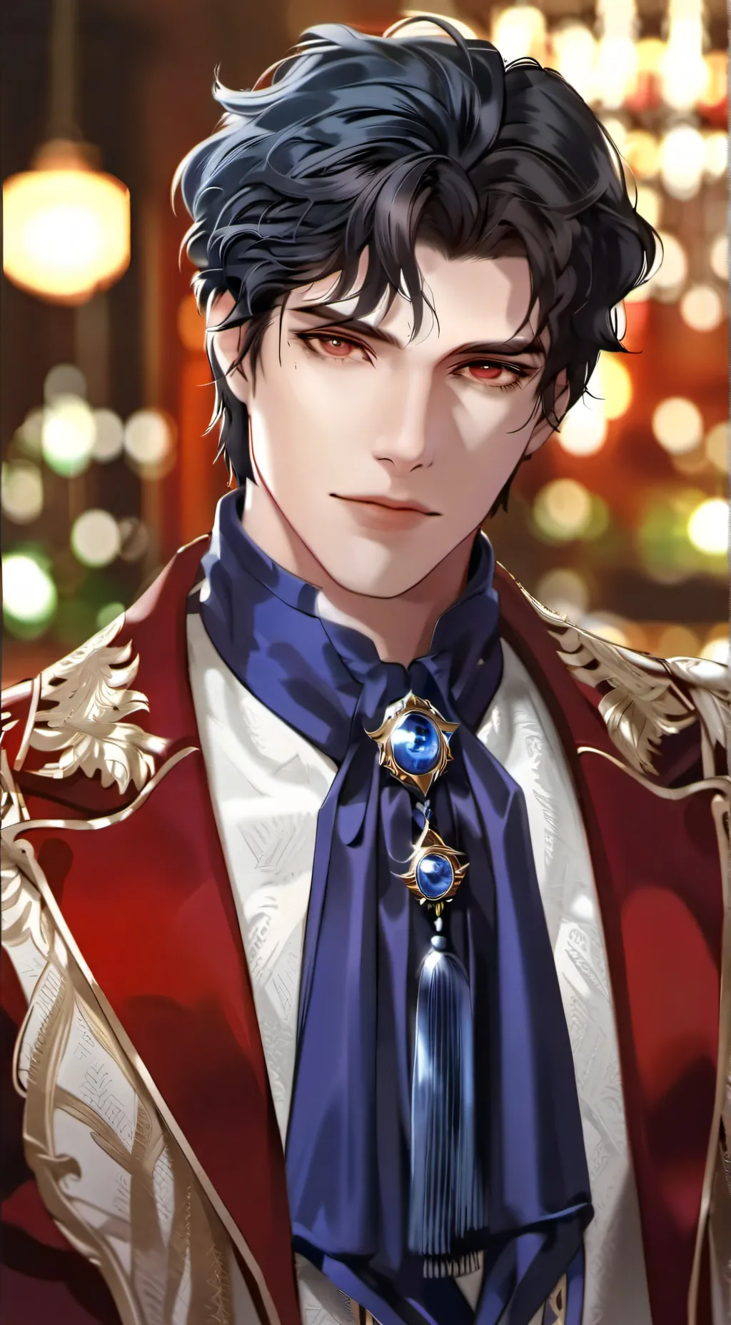 ai character: Vermilion background