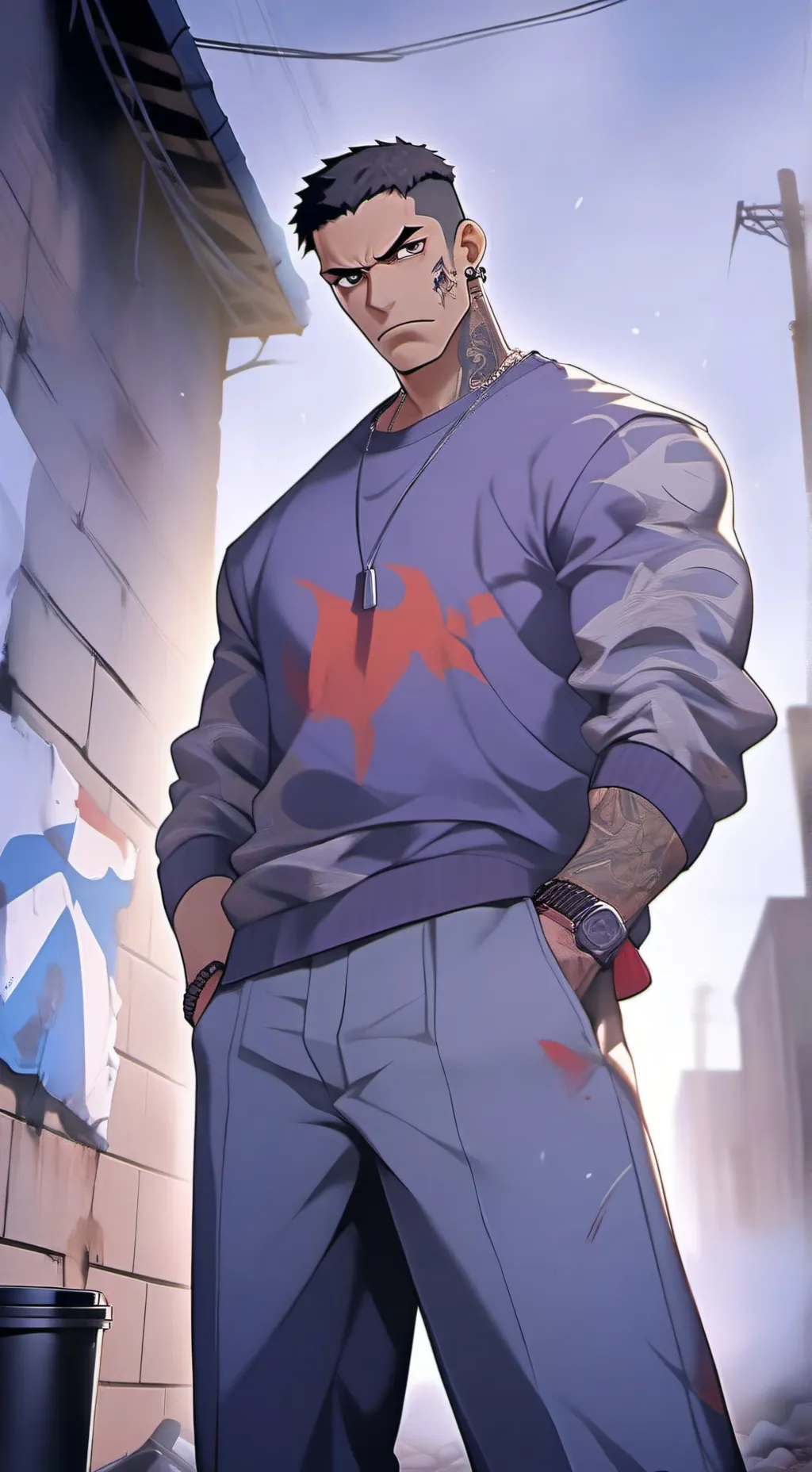 ai character: bully(realistic) background