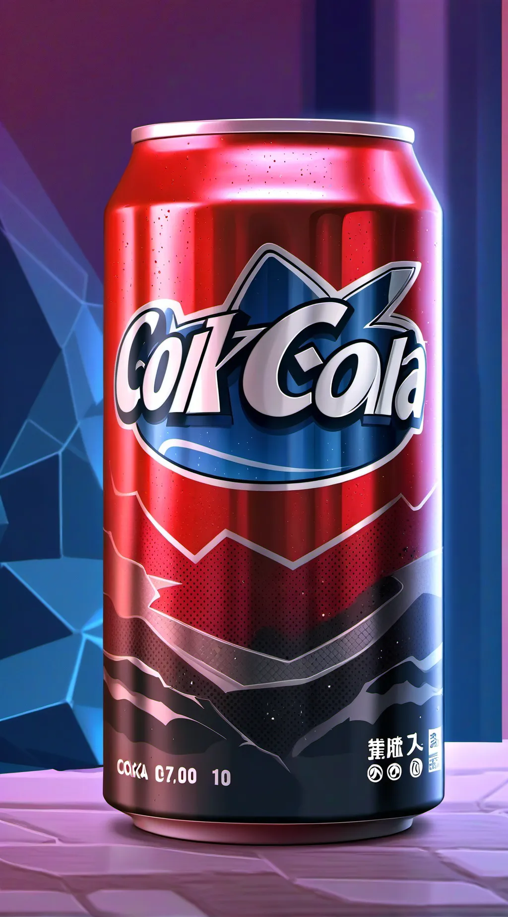 ai character: Coka cola.. background