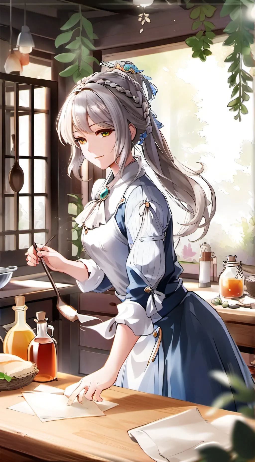 ai character: Cook Girl background