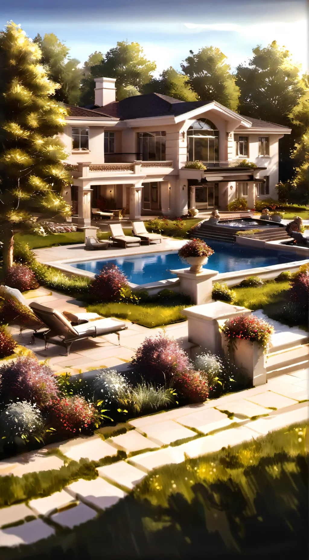 ai character: Rich house be like background