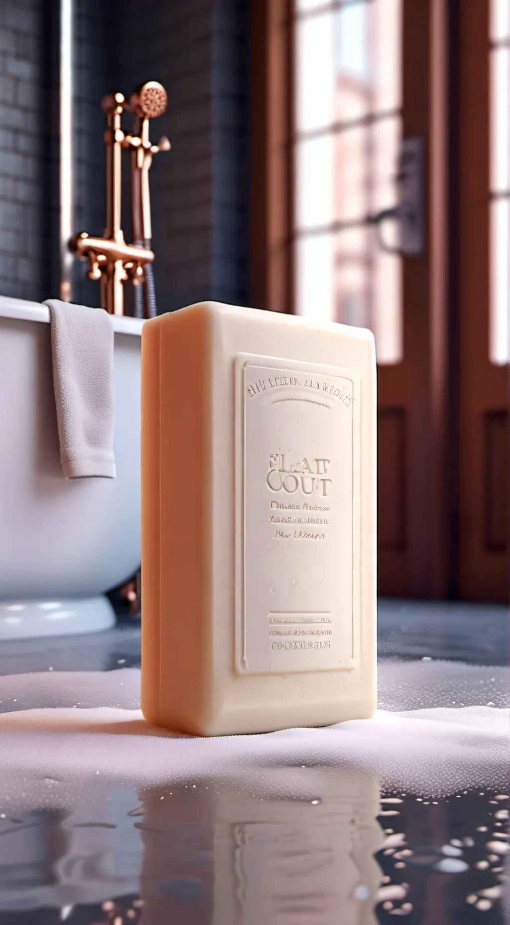 ai character: bath tub background