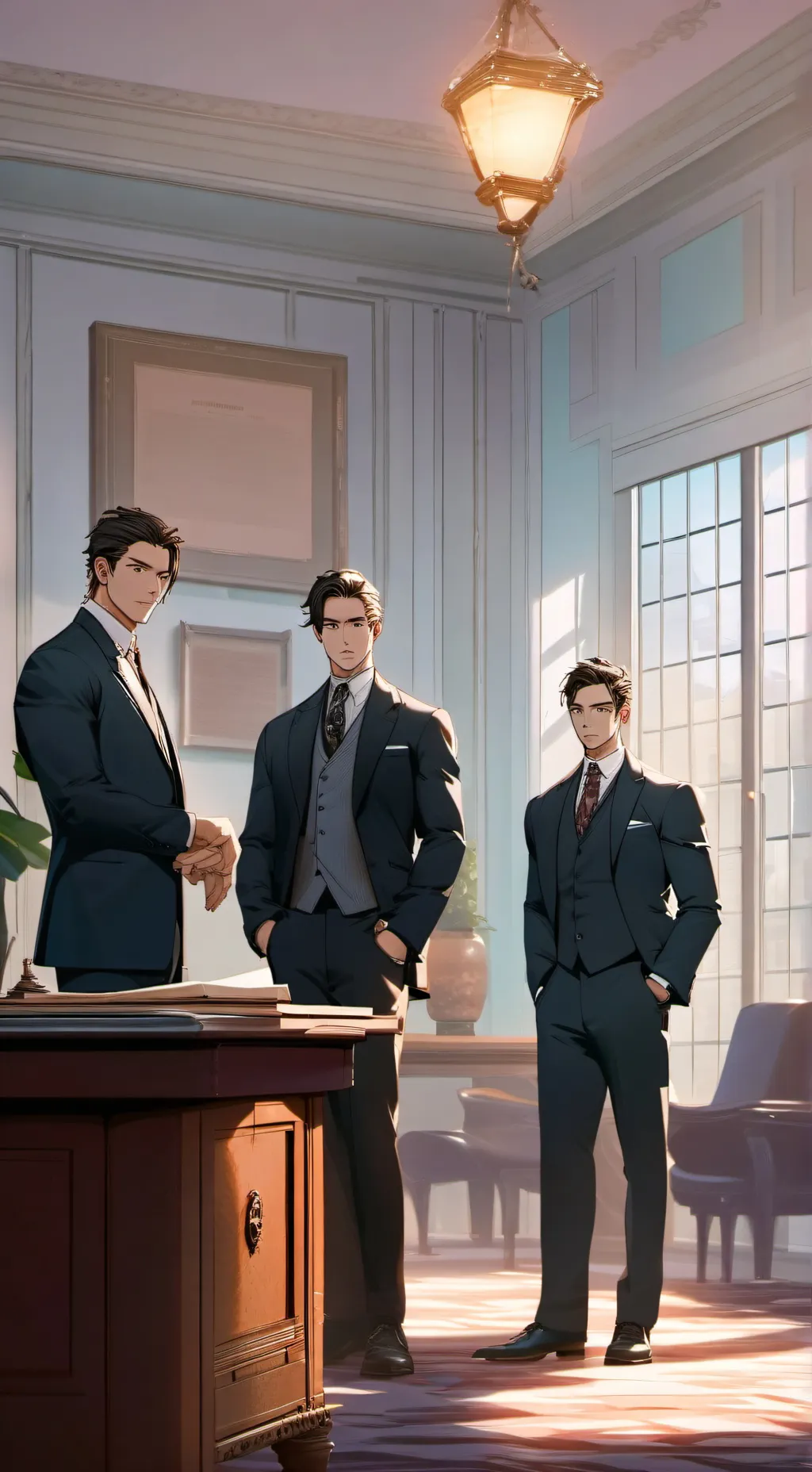 ai character: The men  background