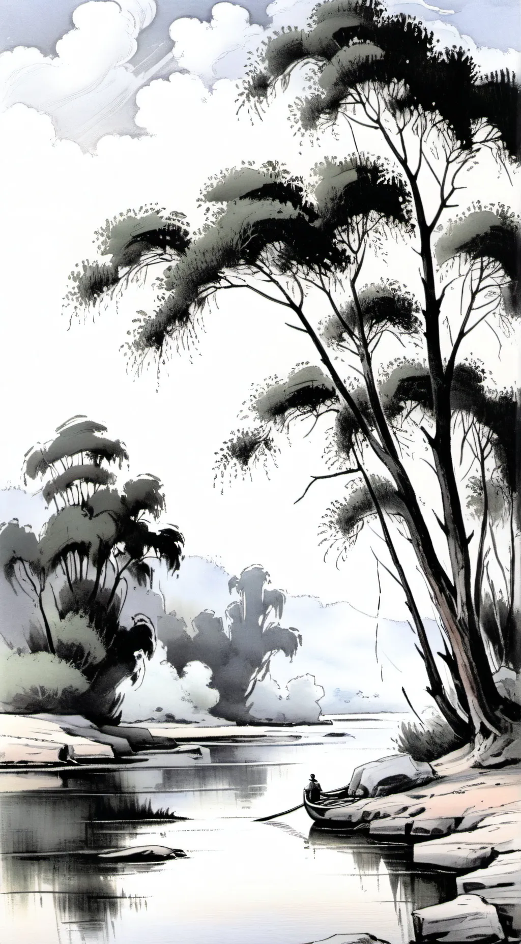 ai character: water background