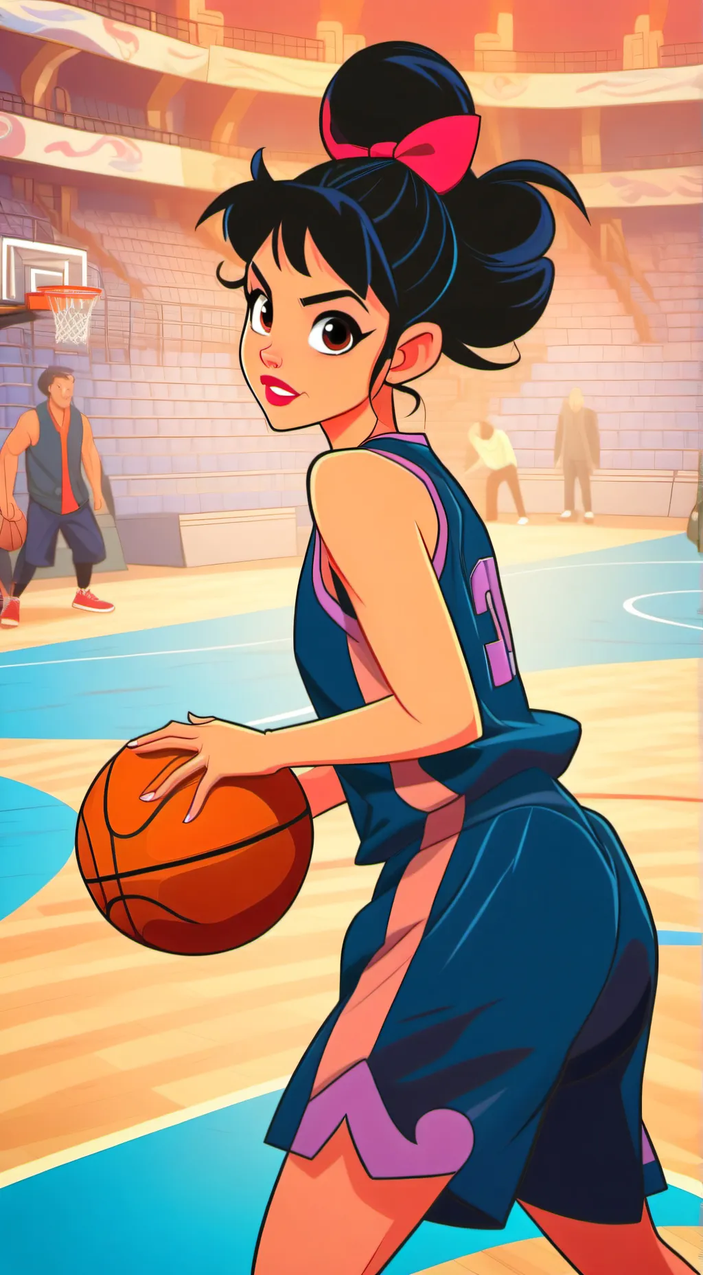 ai character: Fpe basketball au background