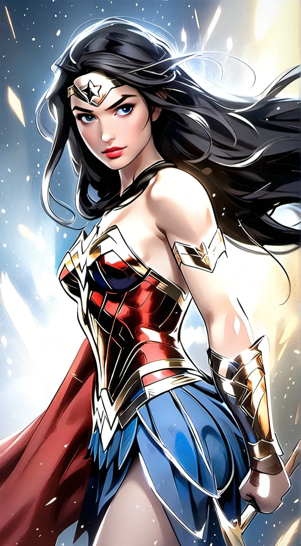 ai character: Wonder woman background