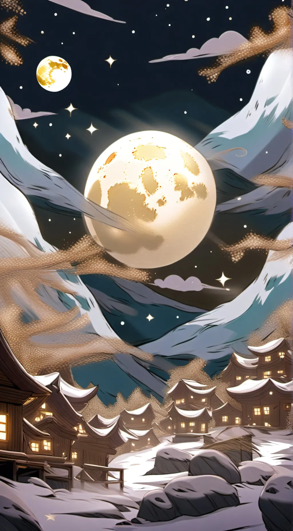 ai character: Rare Golden Moon background