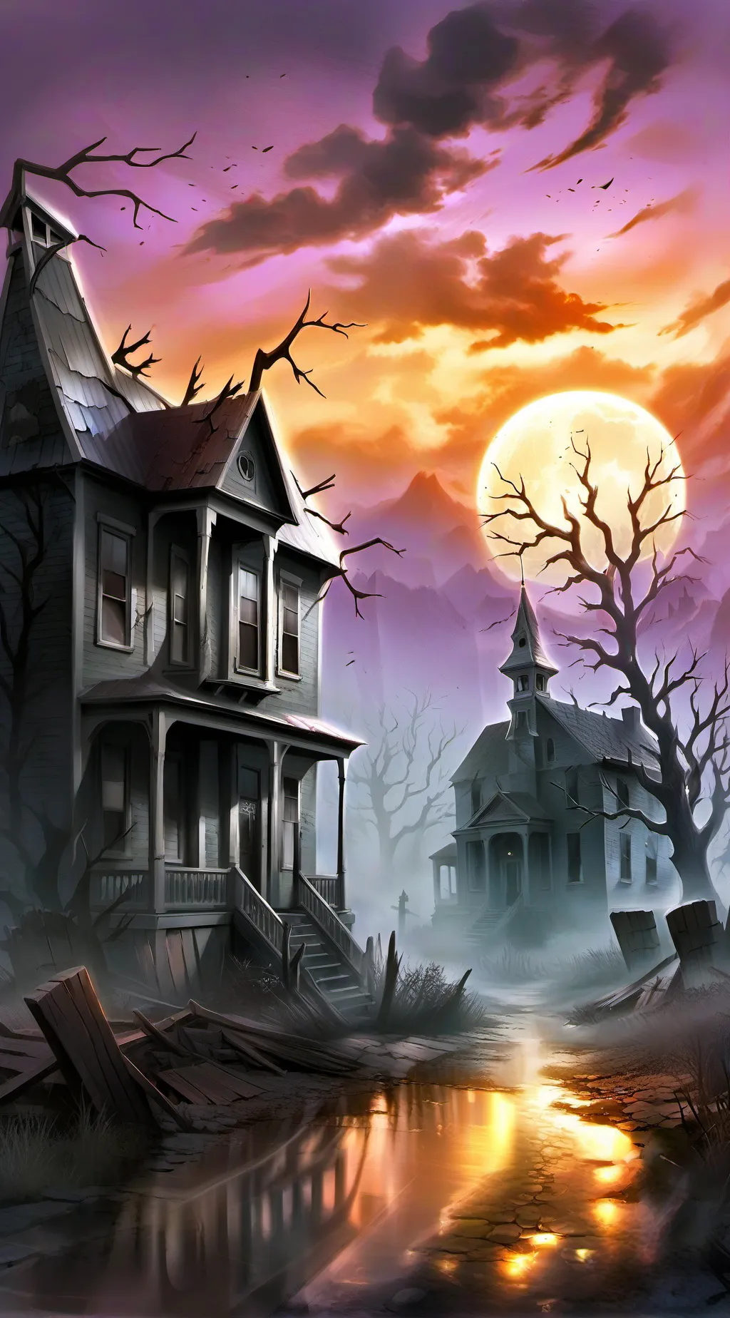 ai character: Spooky Town background