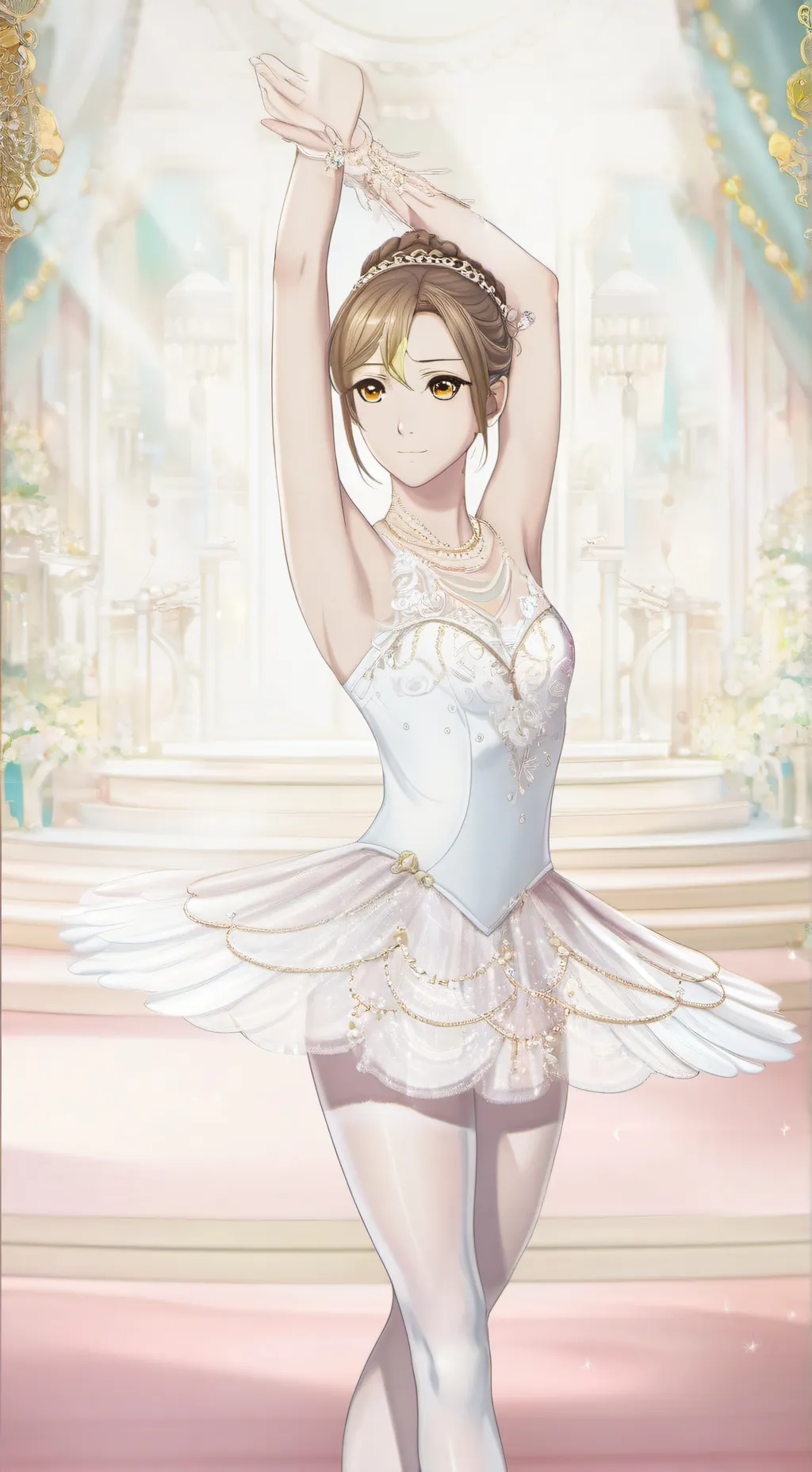 ai character: Ballerina dance 🩰🪩 background