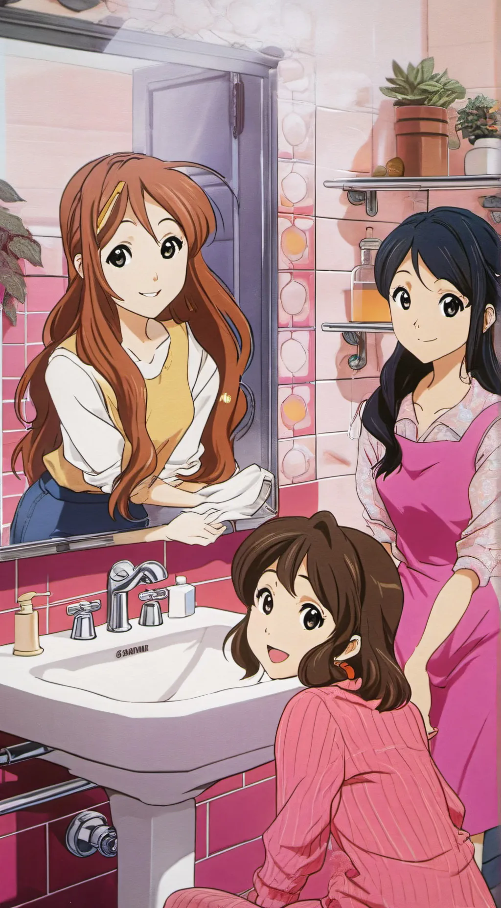 ai character: Bathroom words  background