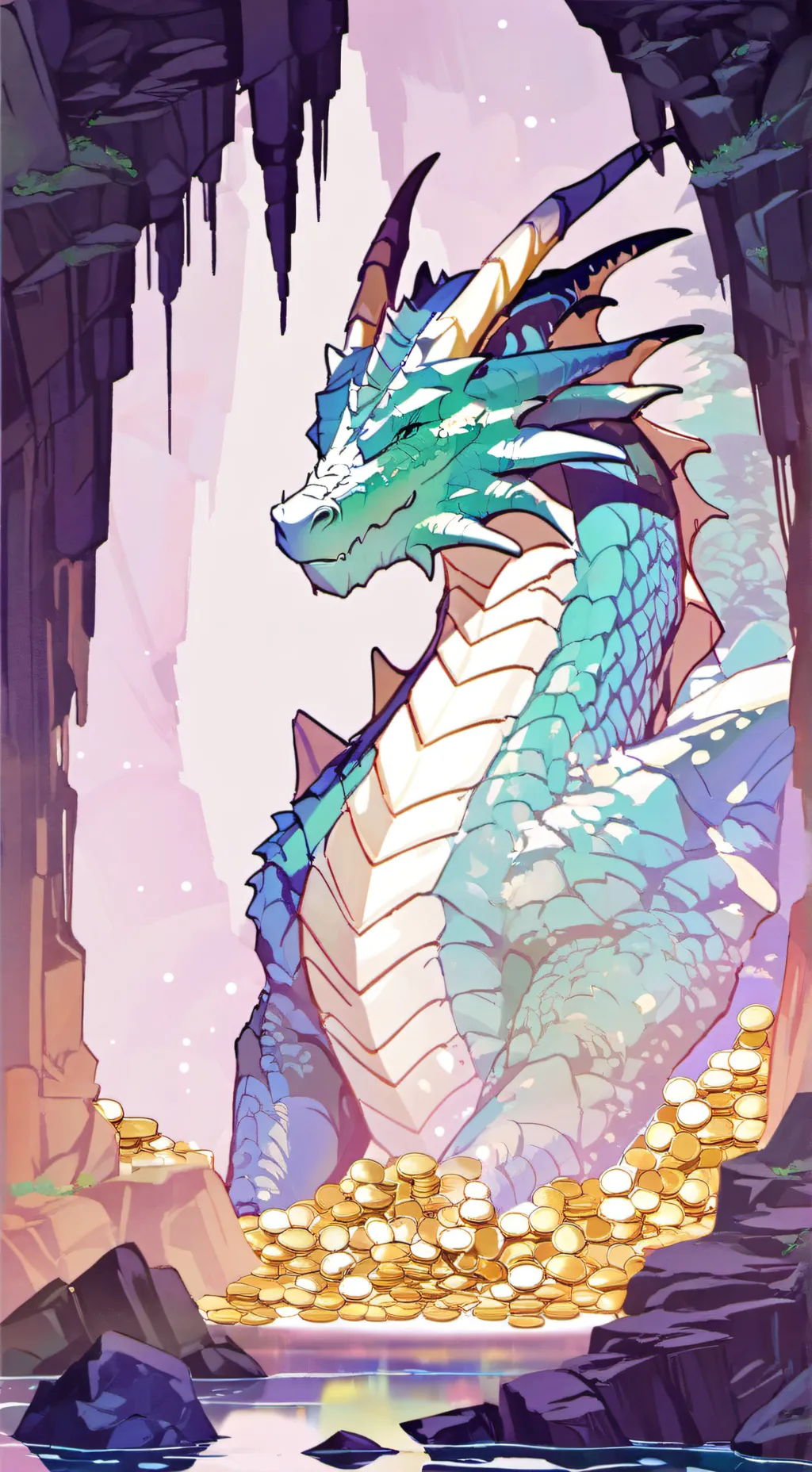 ai character: Sleeping dragon 🐉 background