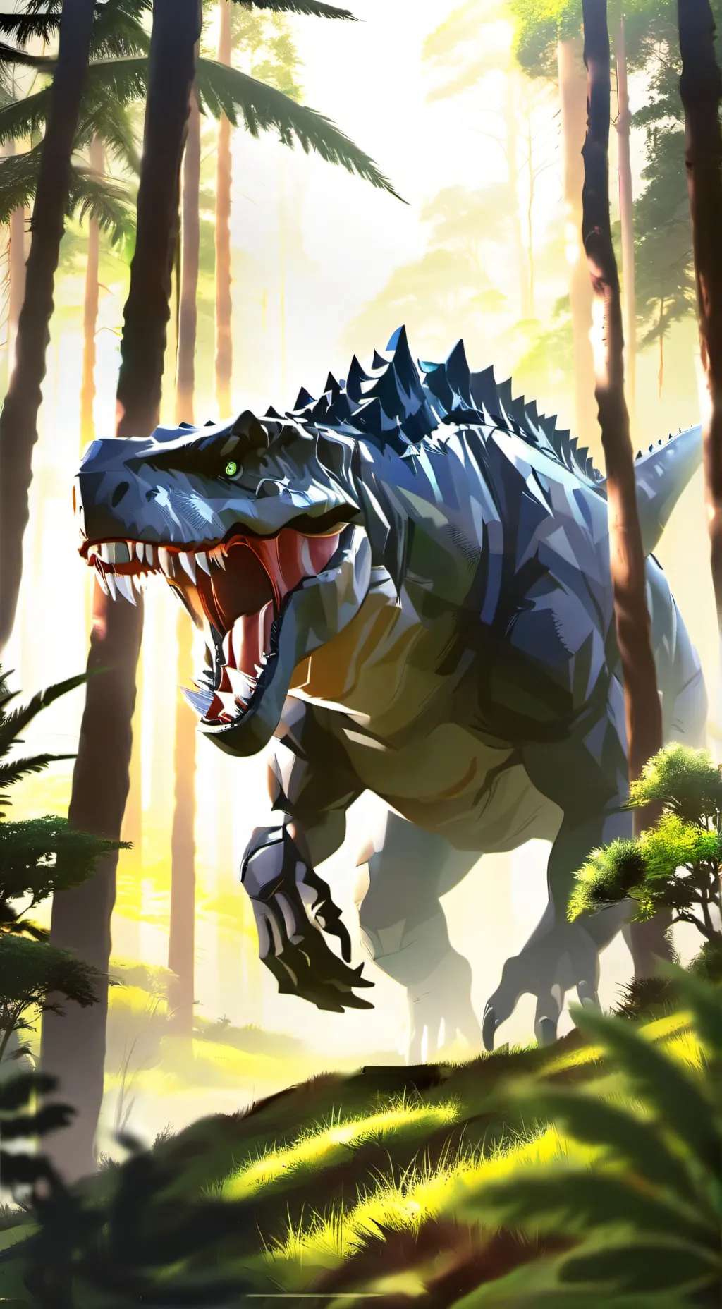 ai character: dinosaur world background