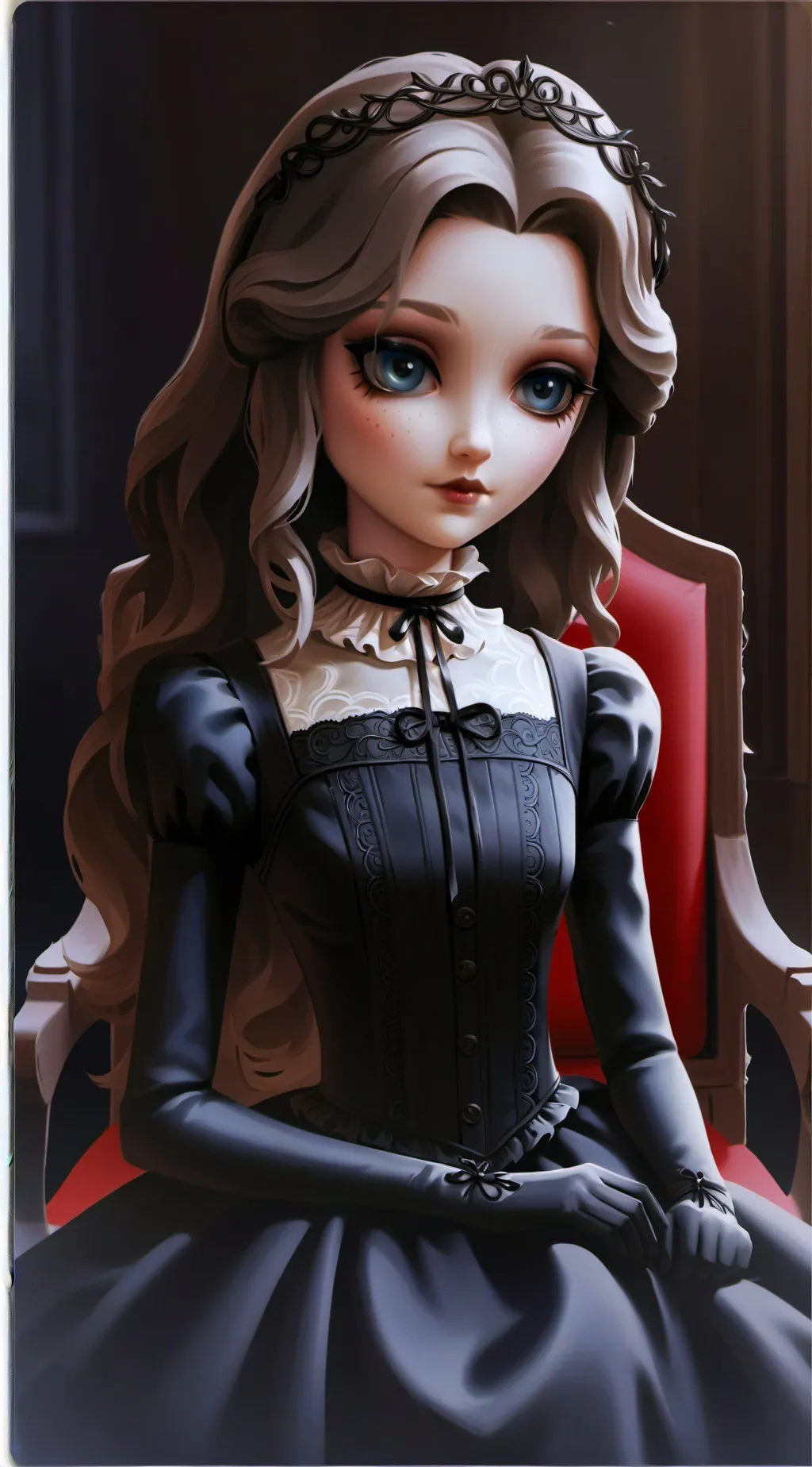 ai character: Muñeca de Porcelan background