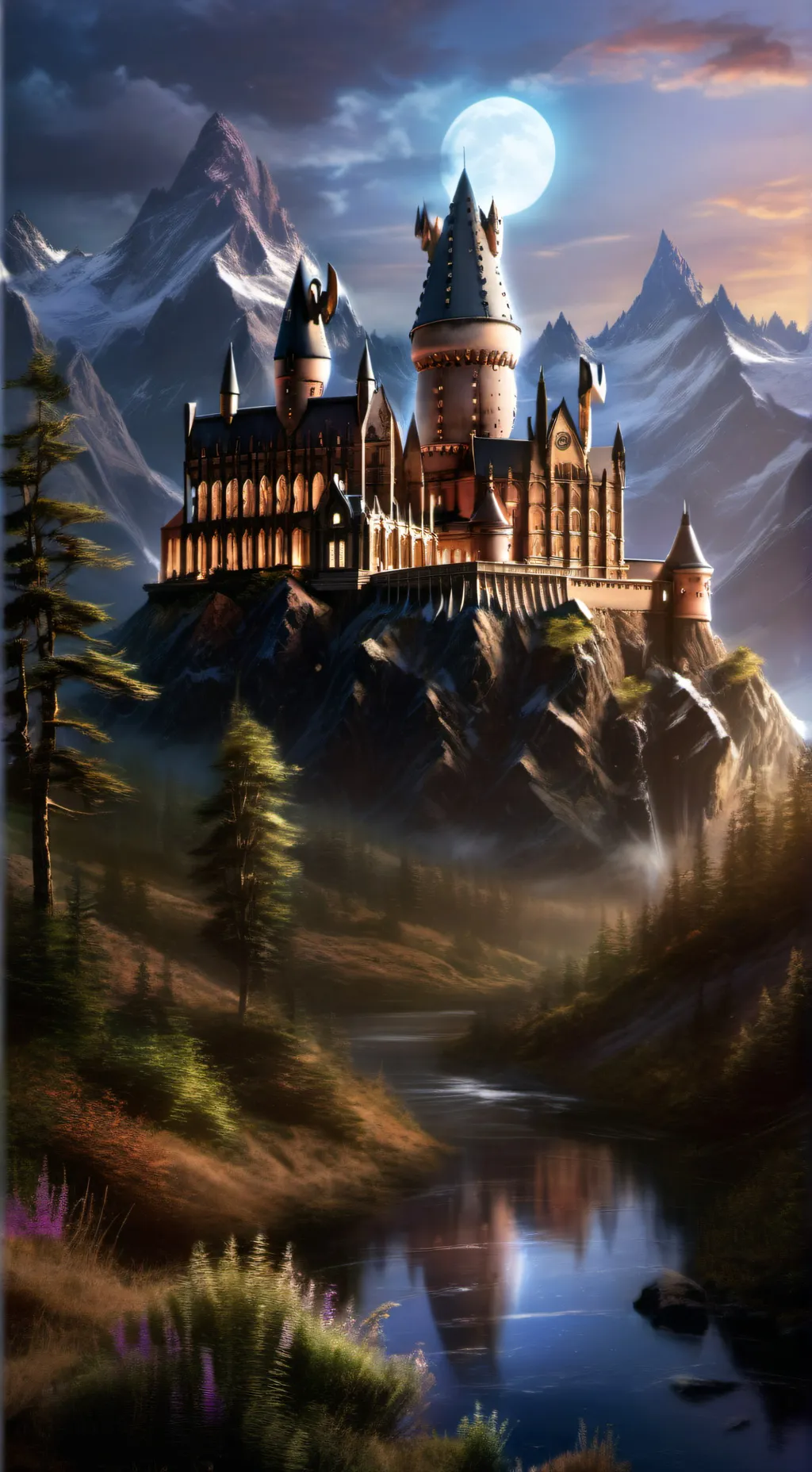 ai character: Hogwarts  background