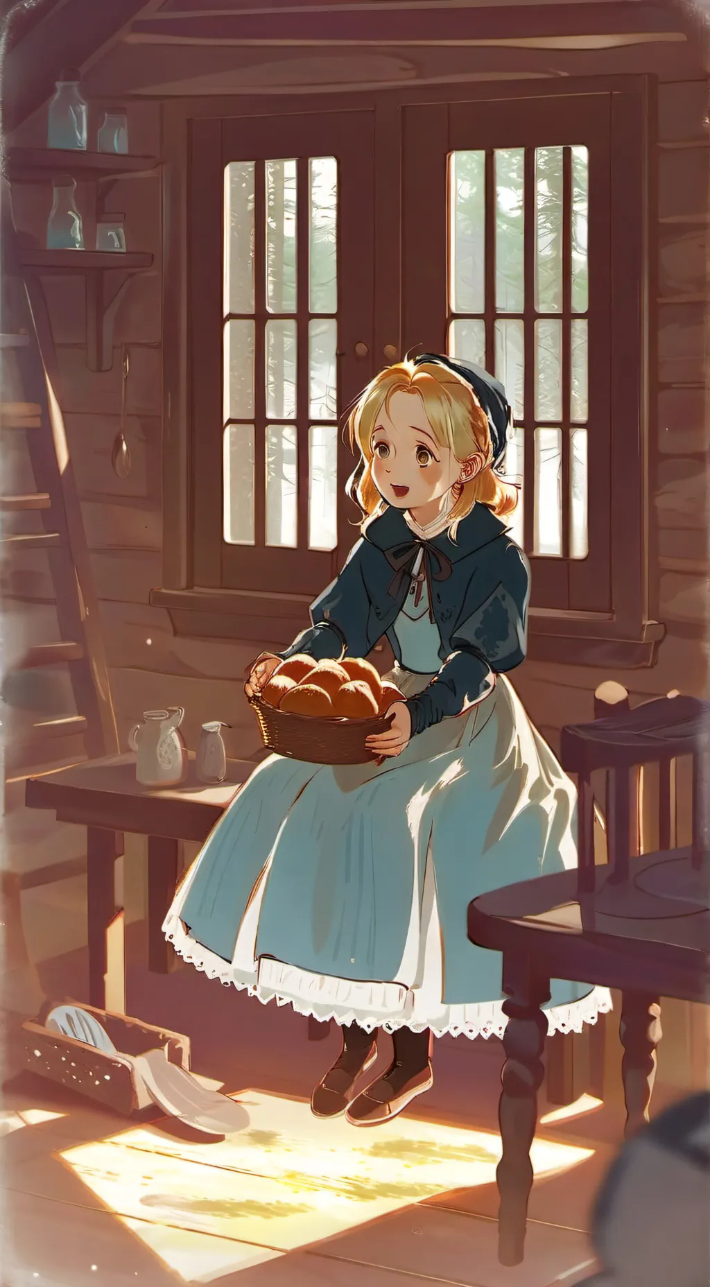 ai character: Goldie and three🐻 background