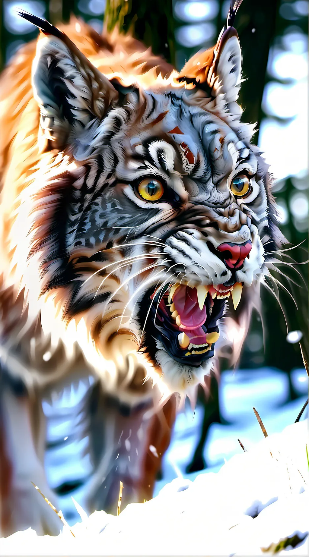 ai character: giant lynx  background