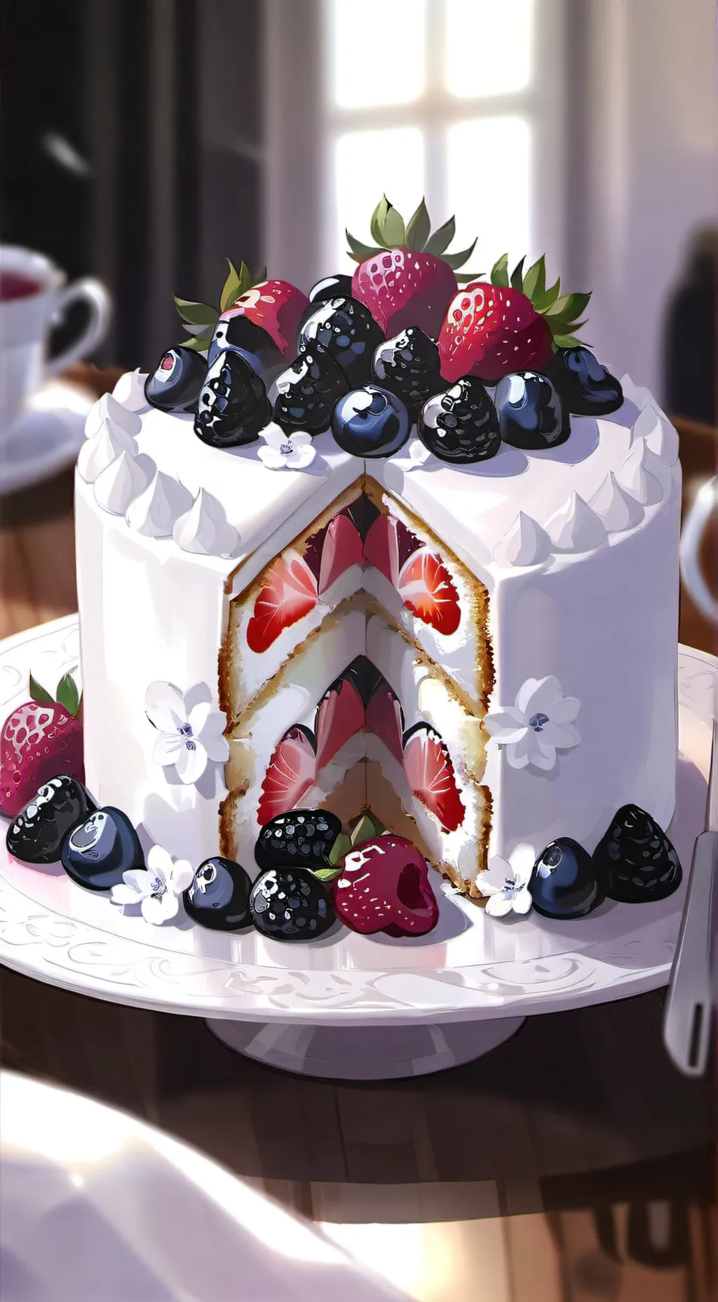 ai character:  🍰🍓Fruitcake🍓🍰 background
