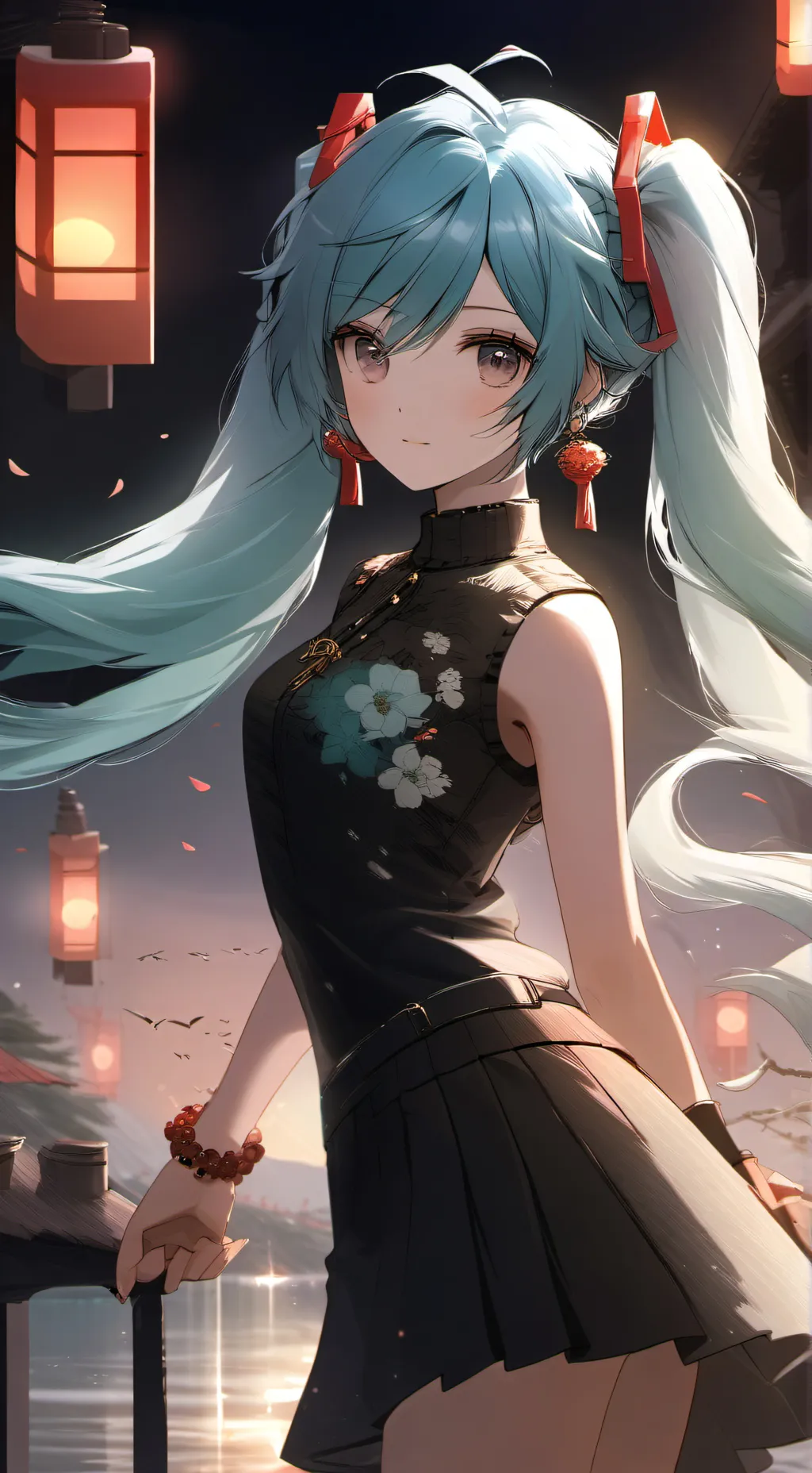 ai character: ❤️🖤MIKU💙💚 background