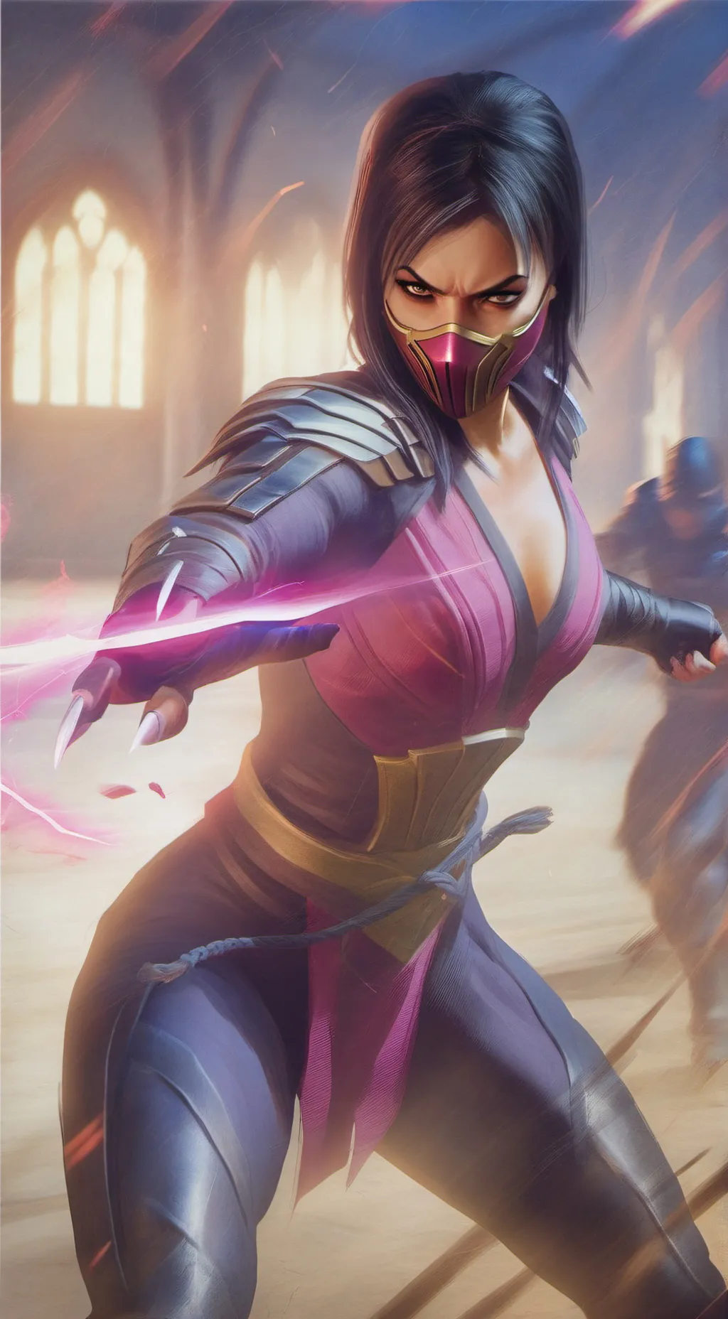 ai character: Mileena  background