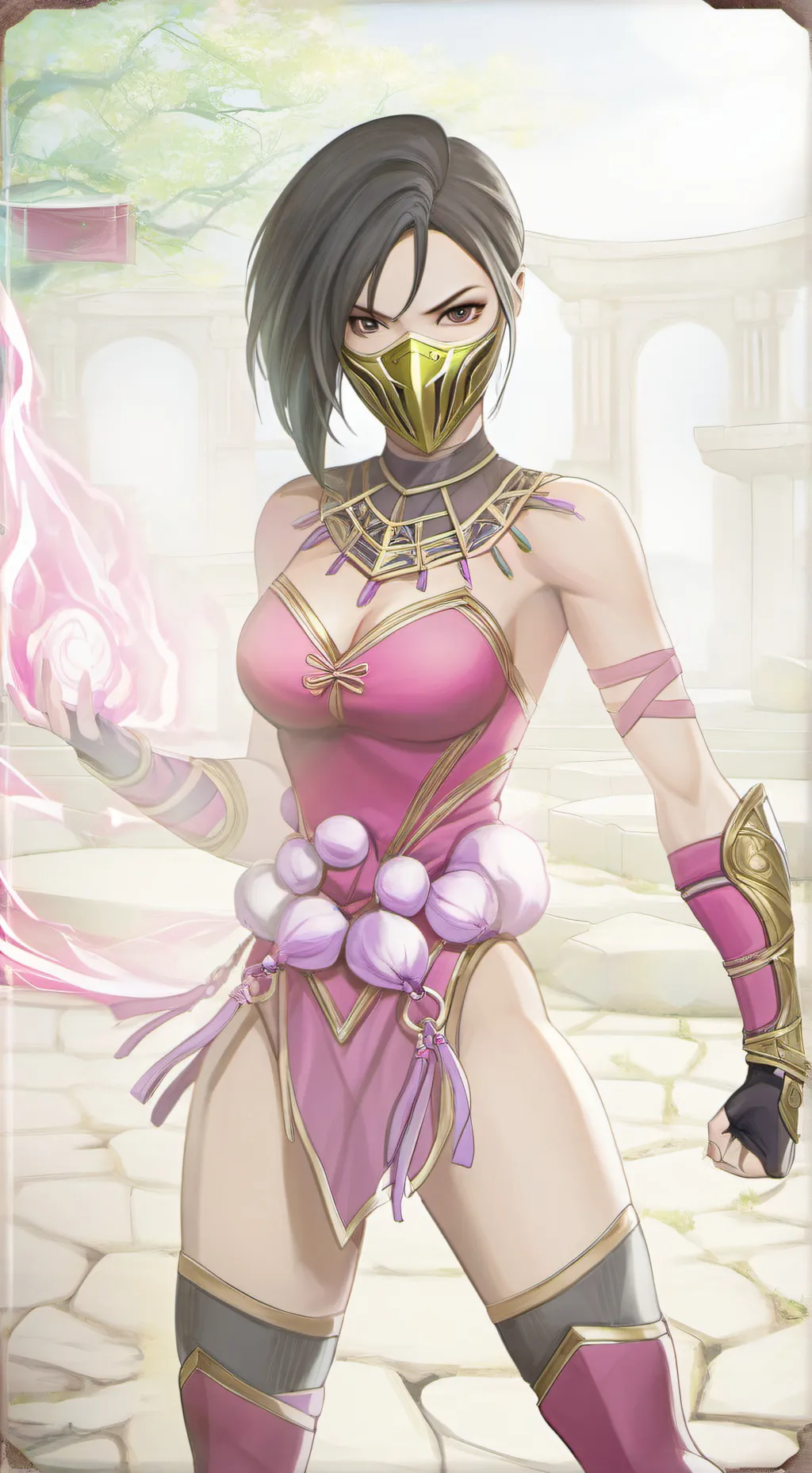 ai character: Mileena  background