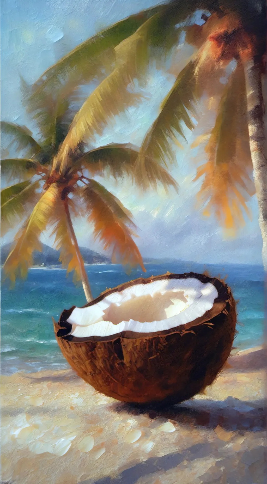 ai character: Coconut oil background