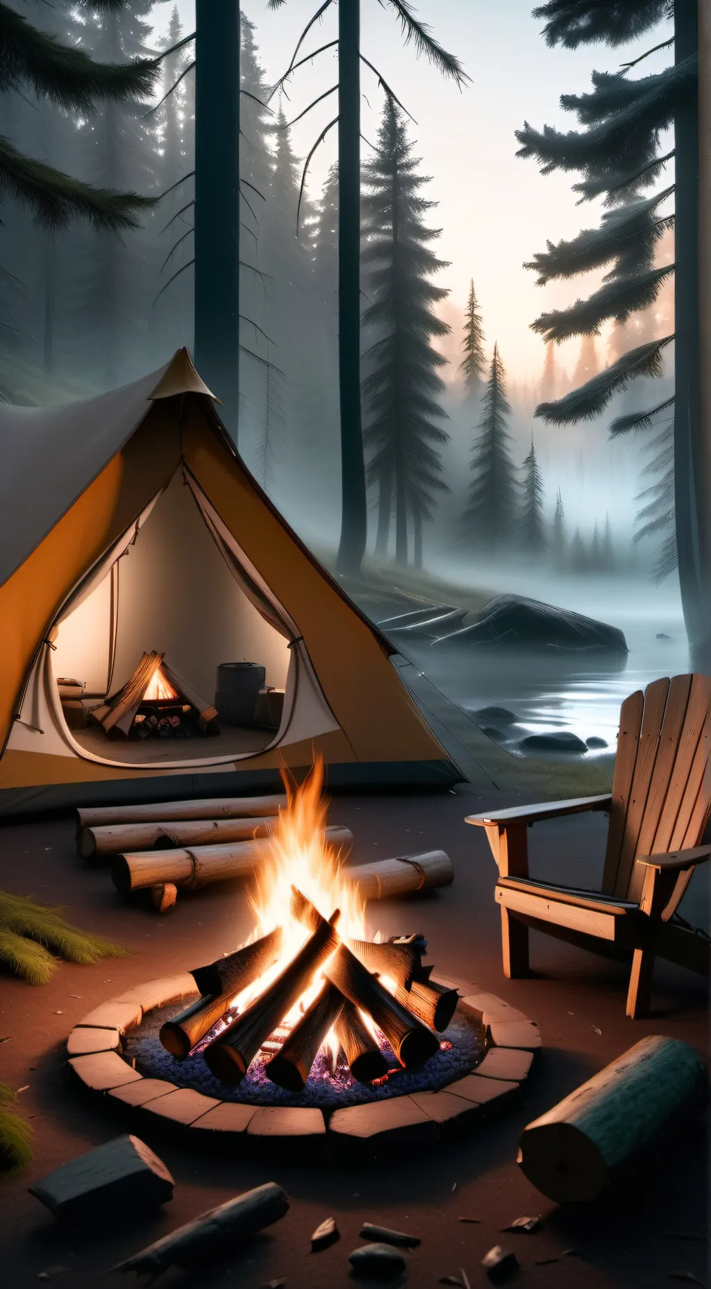 ai character: Camping background